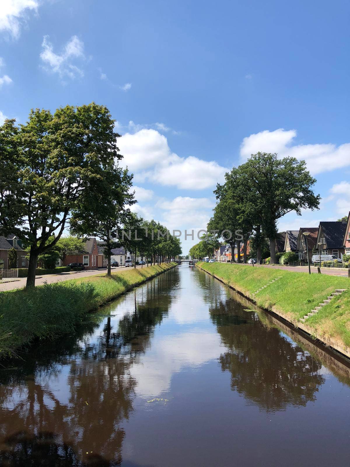 Canal in Oosterwolde, Friesland The Netherlands