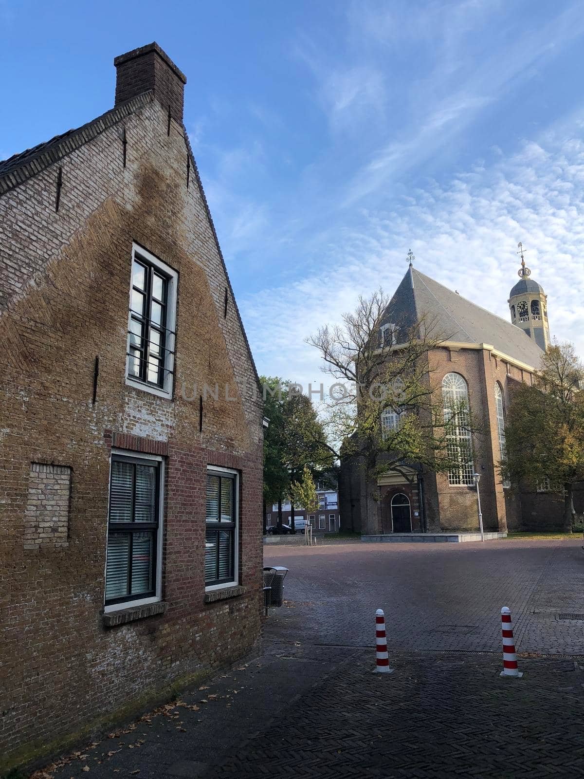 Martini church in Sneek during autumn, Friesland The Netherlands