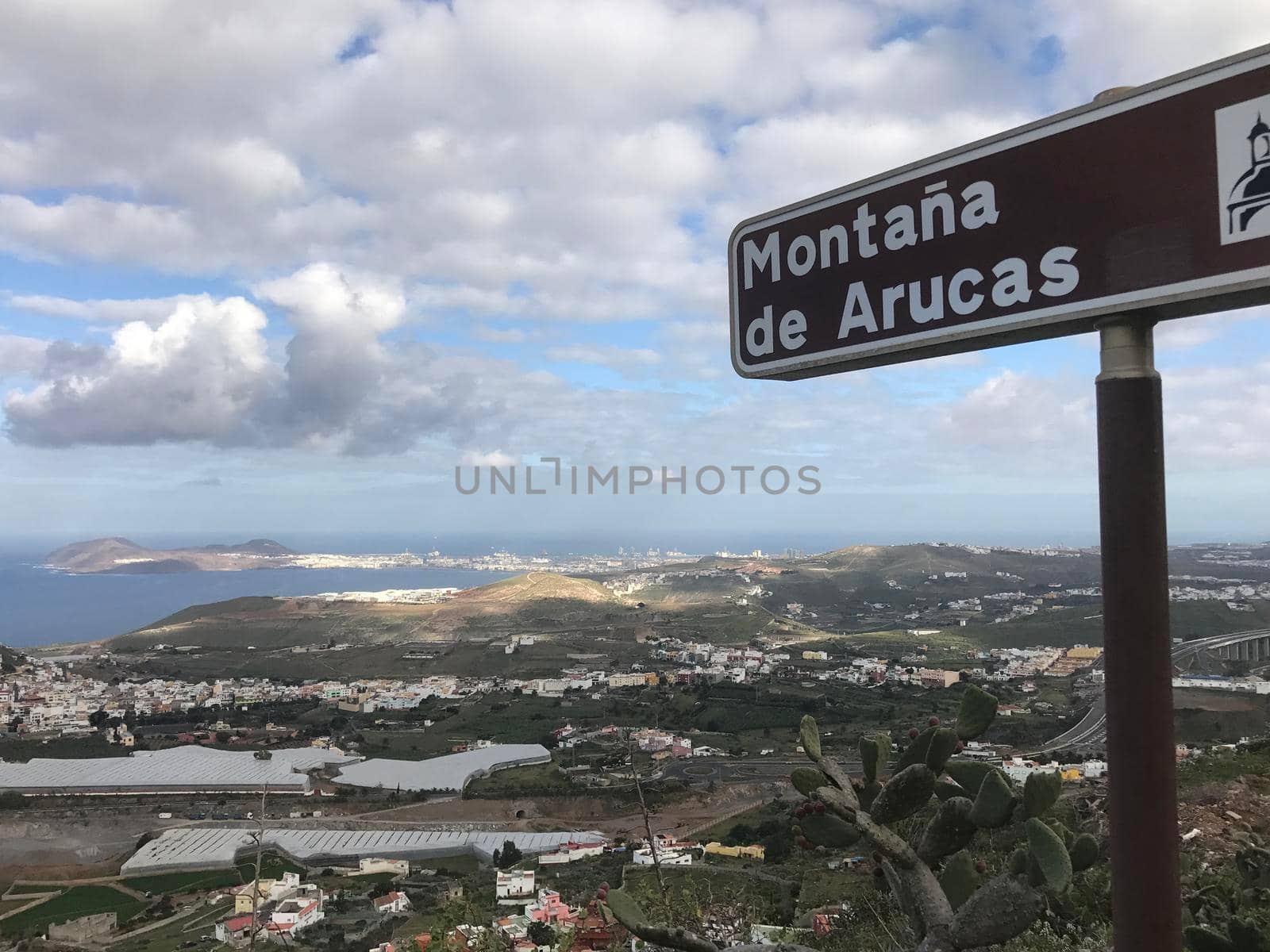 Sign at mount Arucas in Gran Canaria