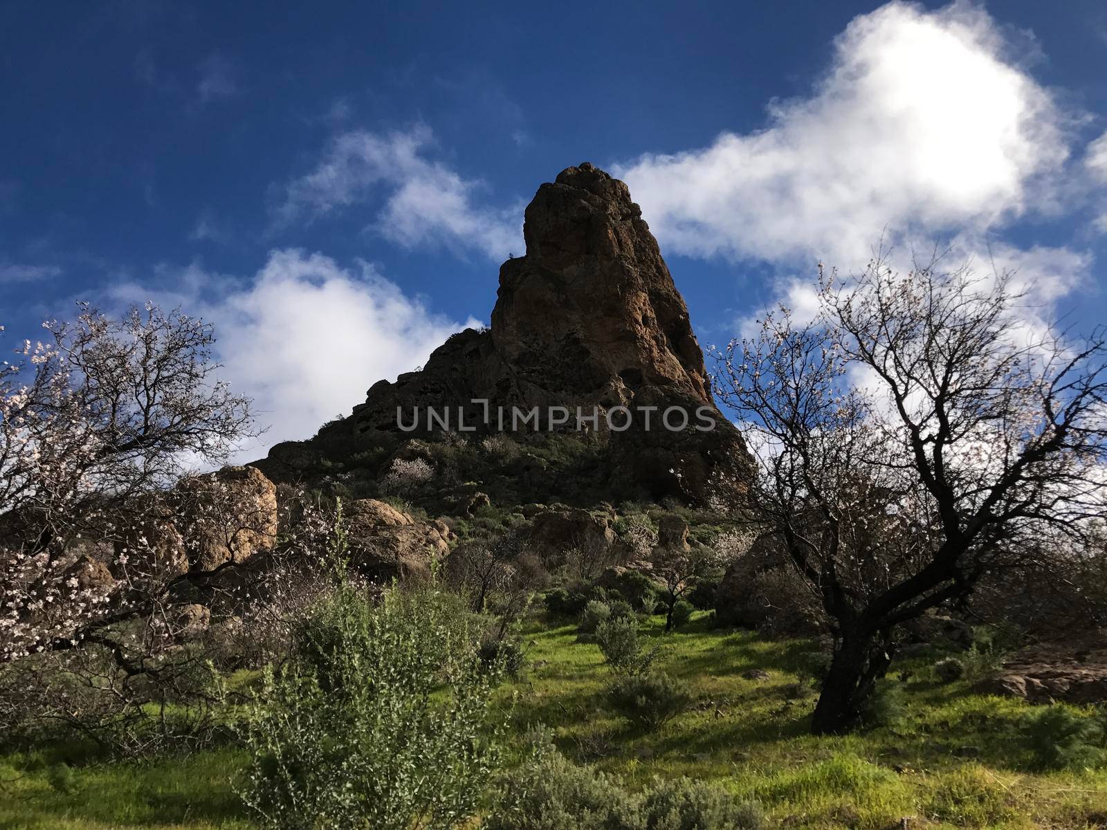 Peak from a mountain range at Riscos de Tirajana in Gran Canaria