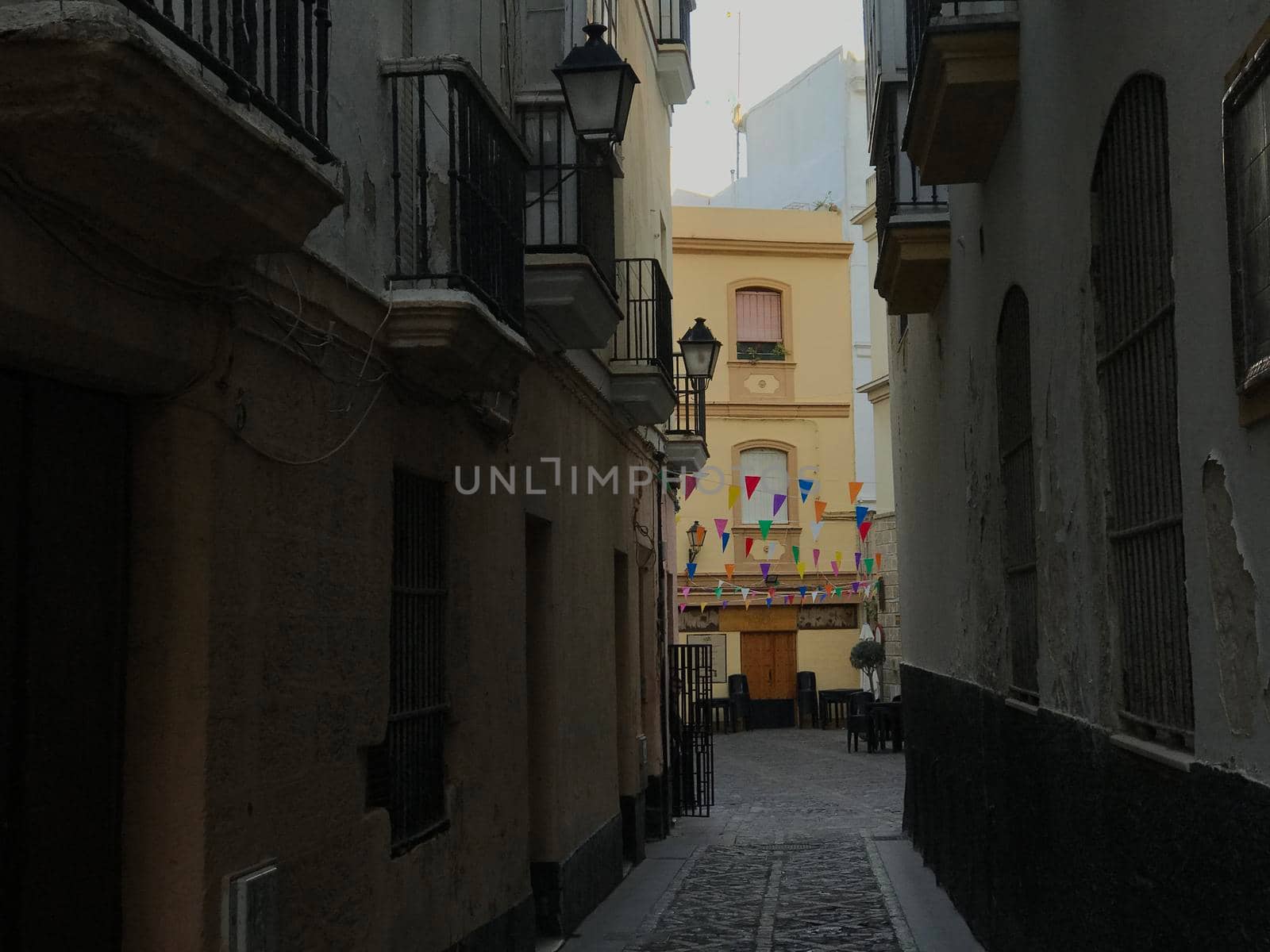 Narrow street in Cadiz Spain