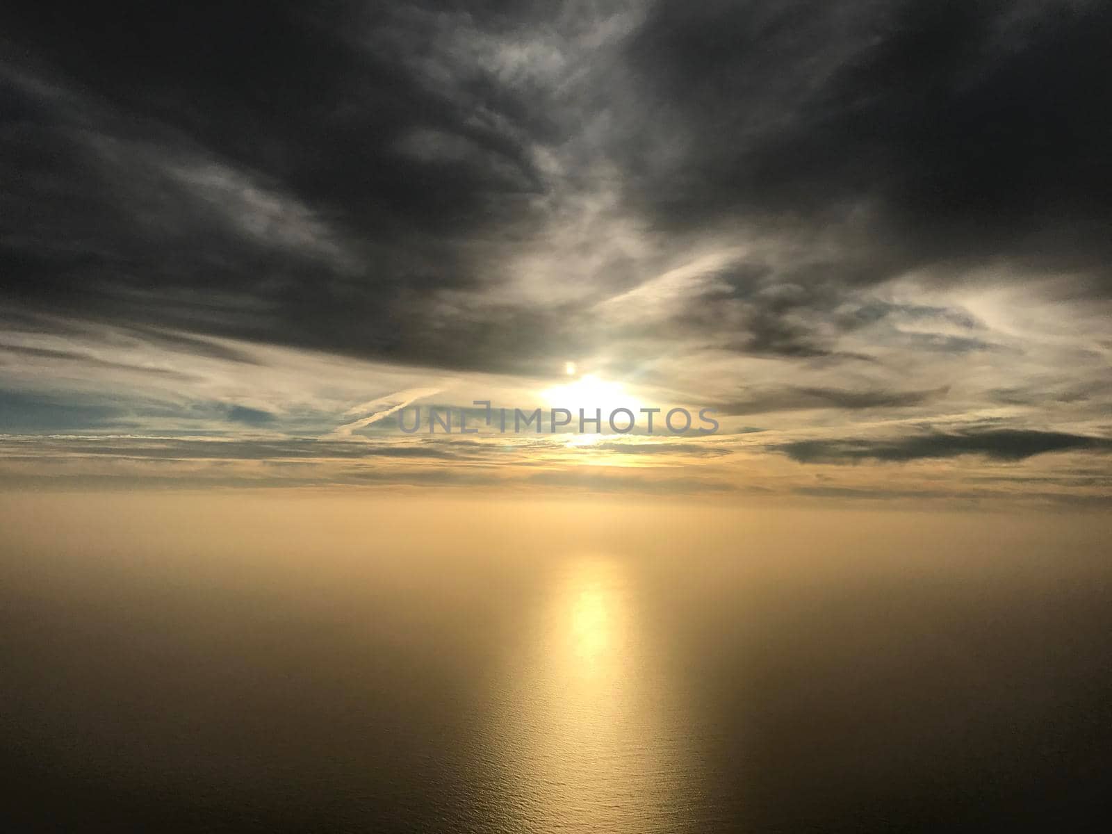 Sun shining over the ocean at the Canarian Islands