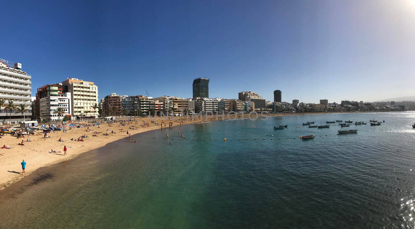 Panorama from playa de Las Canteras by traveltelly