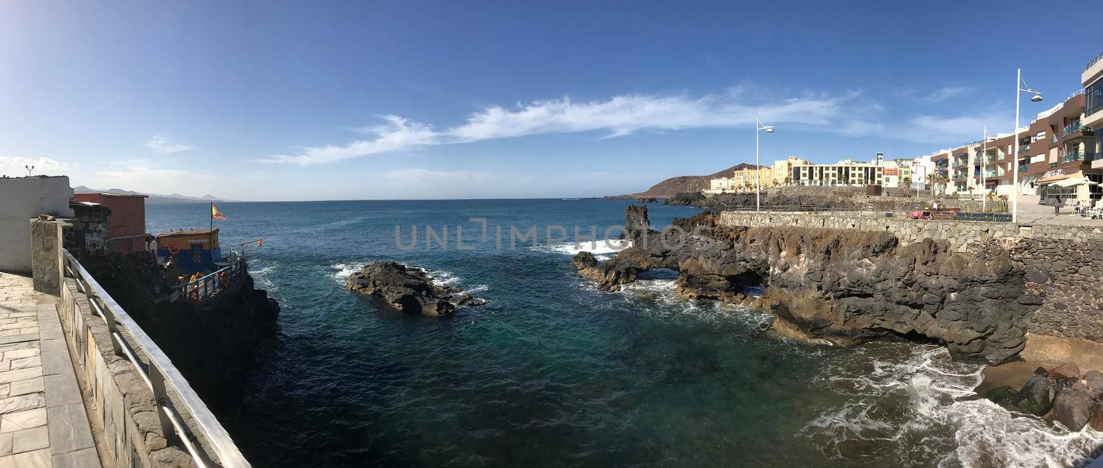 Panorama from the coast of Las Palmas by traveltelly