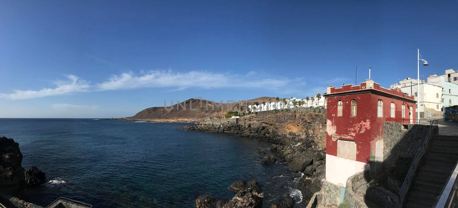 Panorama from Confital at La Isleta in Las Palmas Gran Canaria