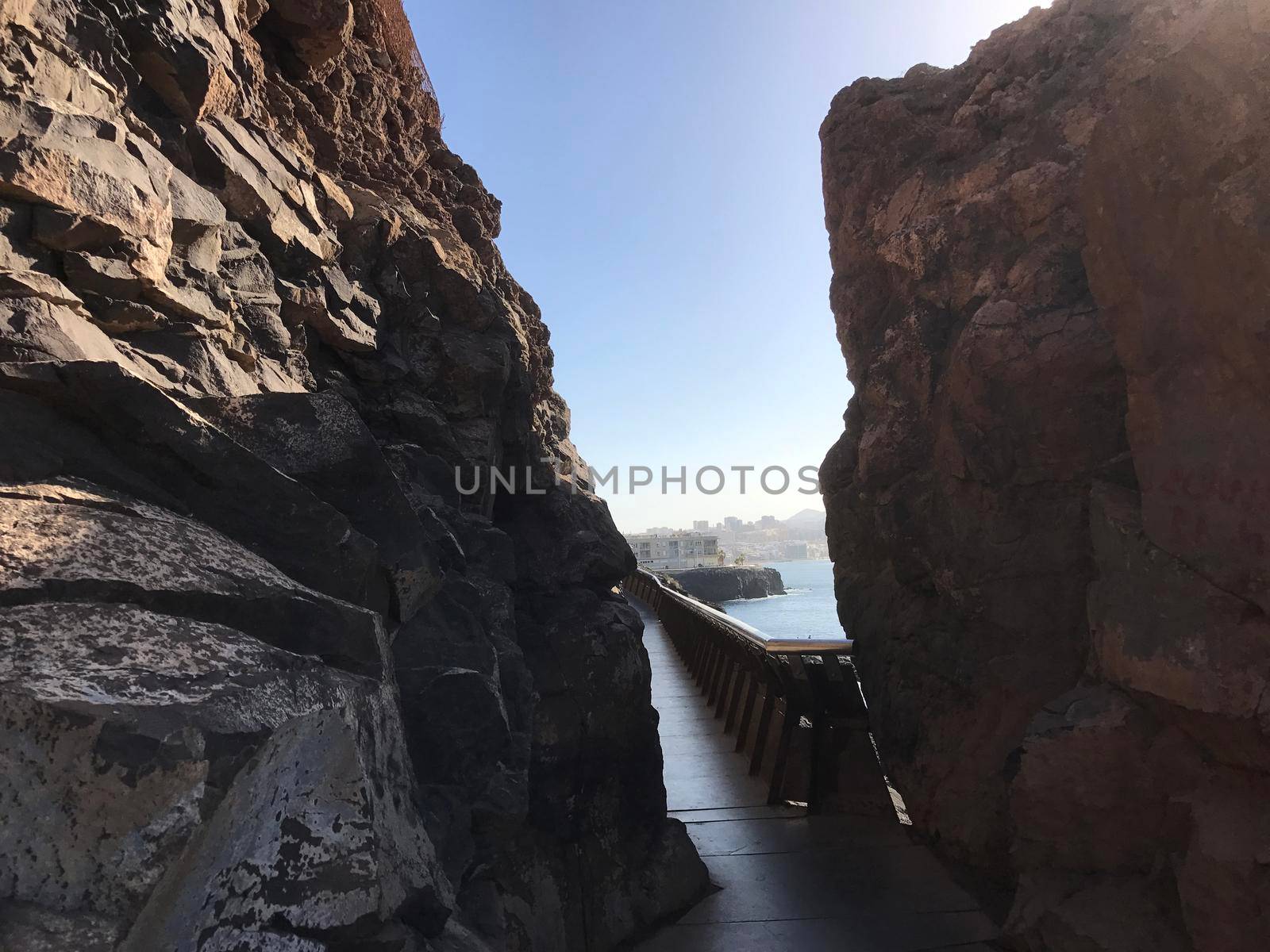 Walkway towards Confital at La isleta Gran Canaria