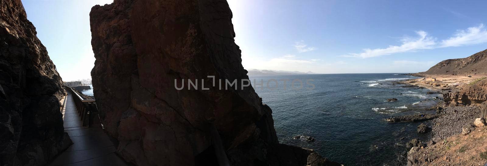 Panorama from the walkway towards Confital at La isleta Gran Canaria