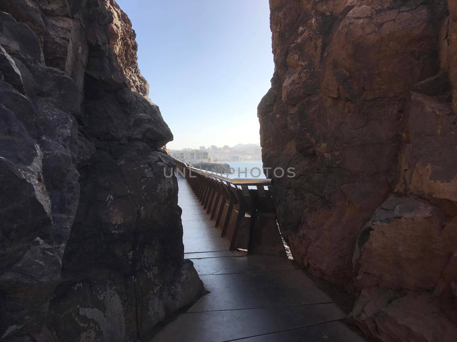 Walkway towards Confital at La isleta Gran Canaria