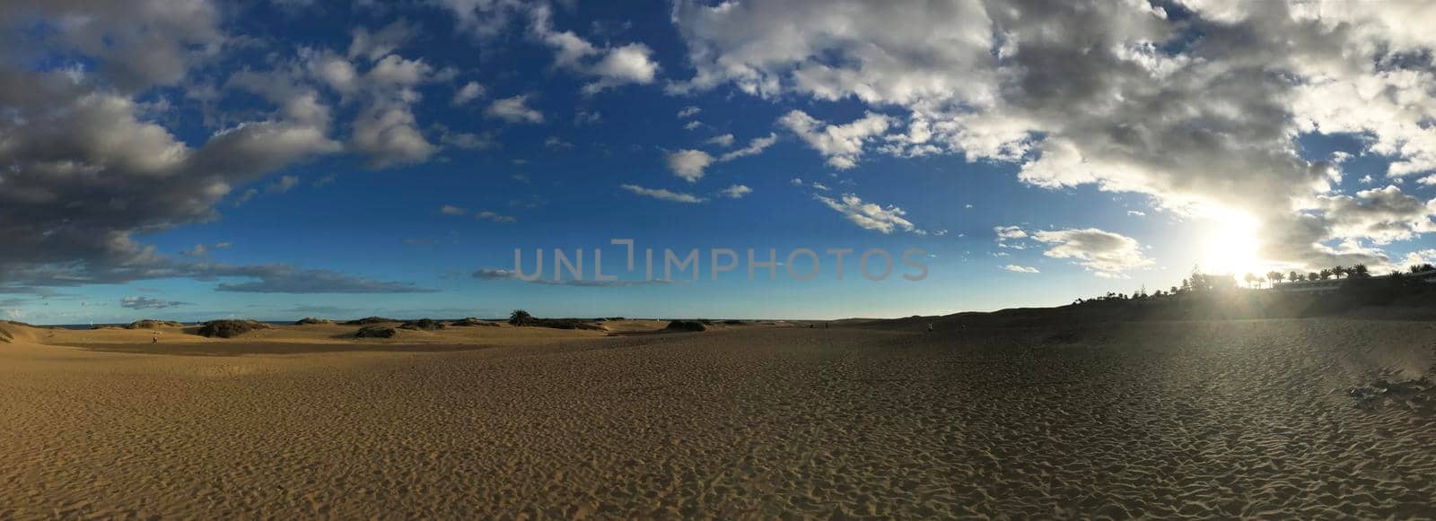 Panorama from the sand dunes in Maspalomas Gran Canaria