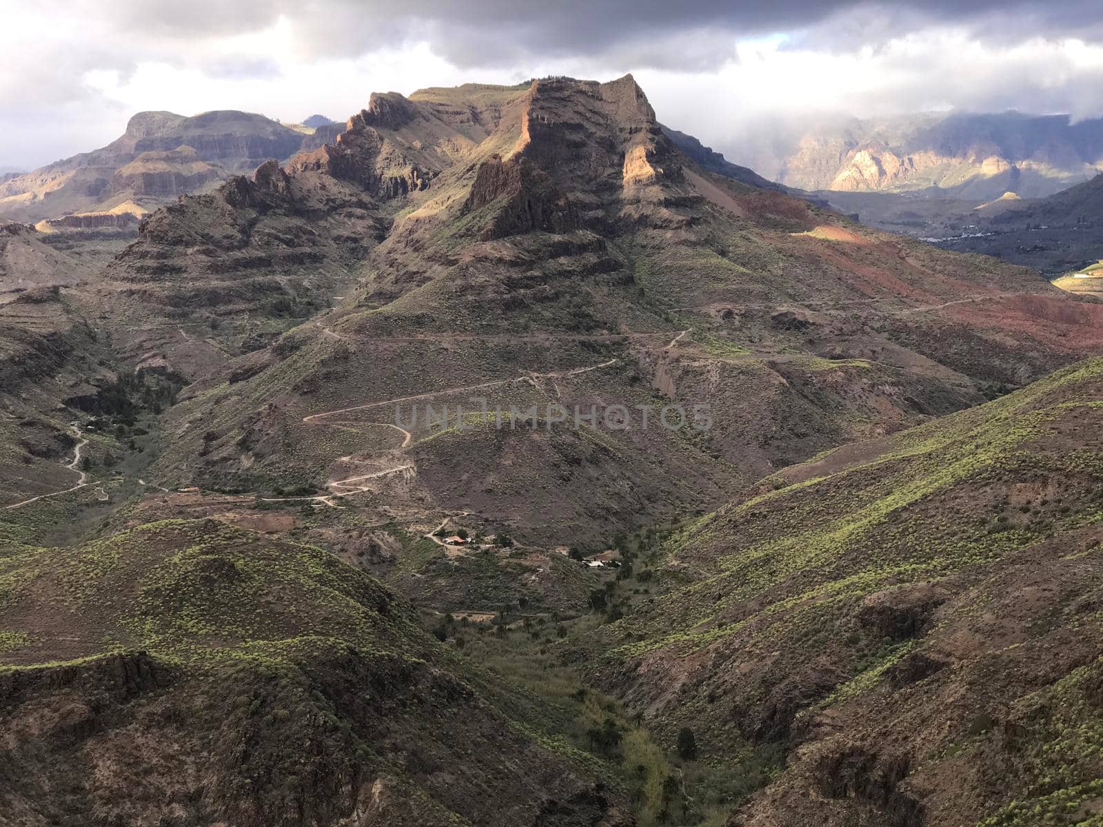Landscape from the Degollada de las Yeguas lookout point in south Gran Canaria 