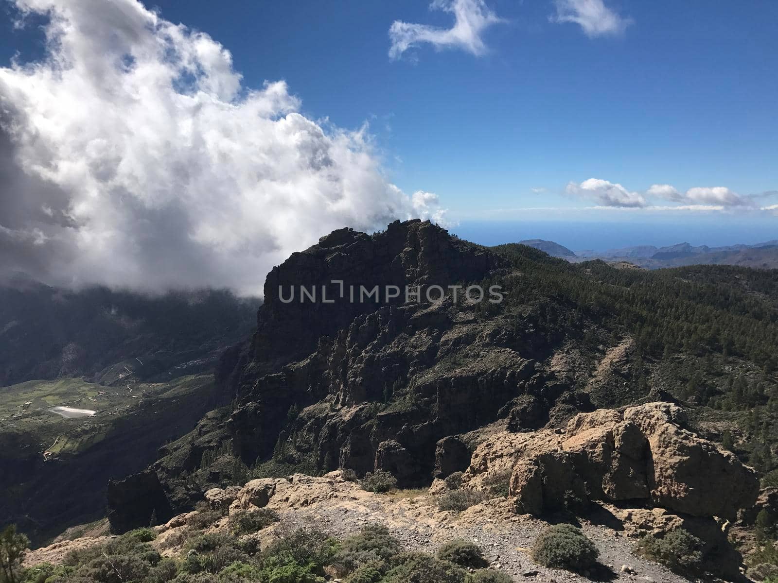 View from Pico de las Nieves the highest peak of the island of Gran Canaria