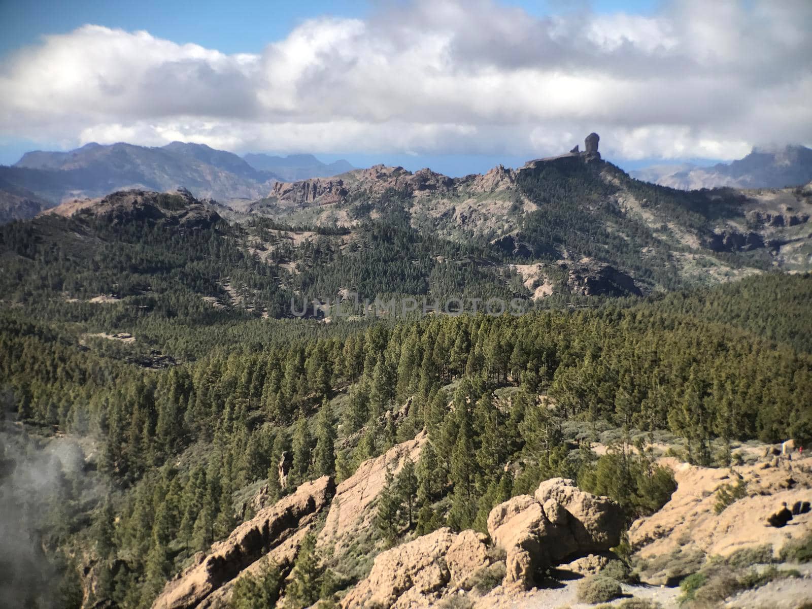 View from Pico de las Nieves the highest peak of the island of Gran Canaria