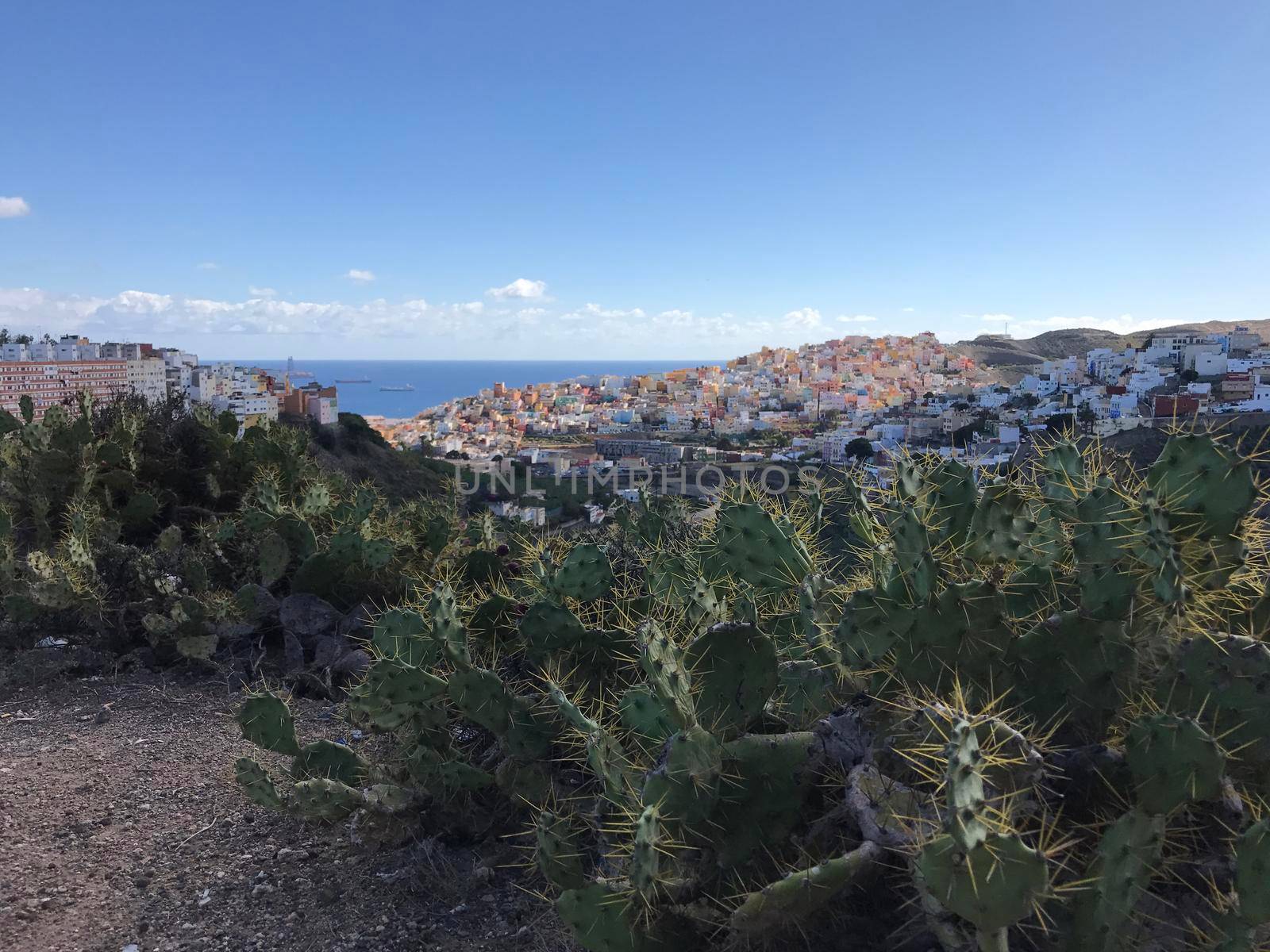 Looking over Las Palmas old town Gran Canaria