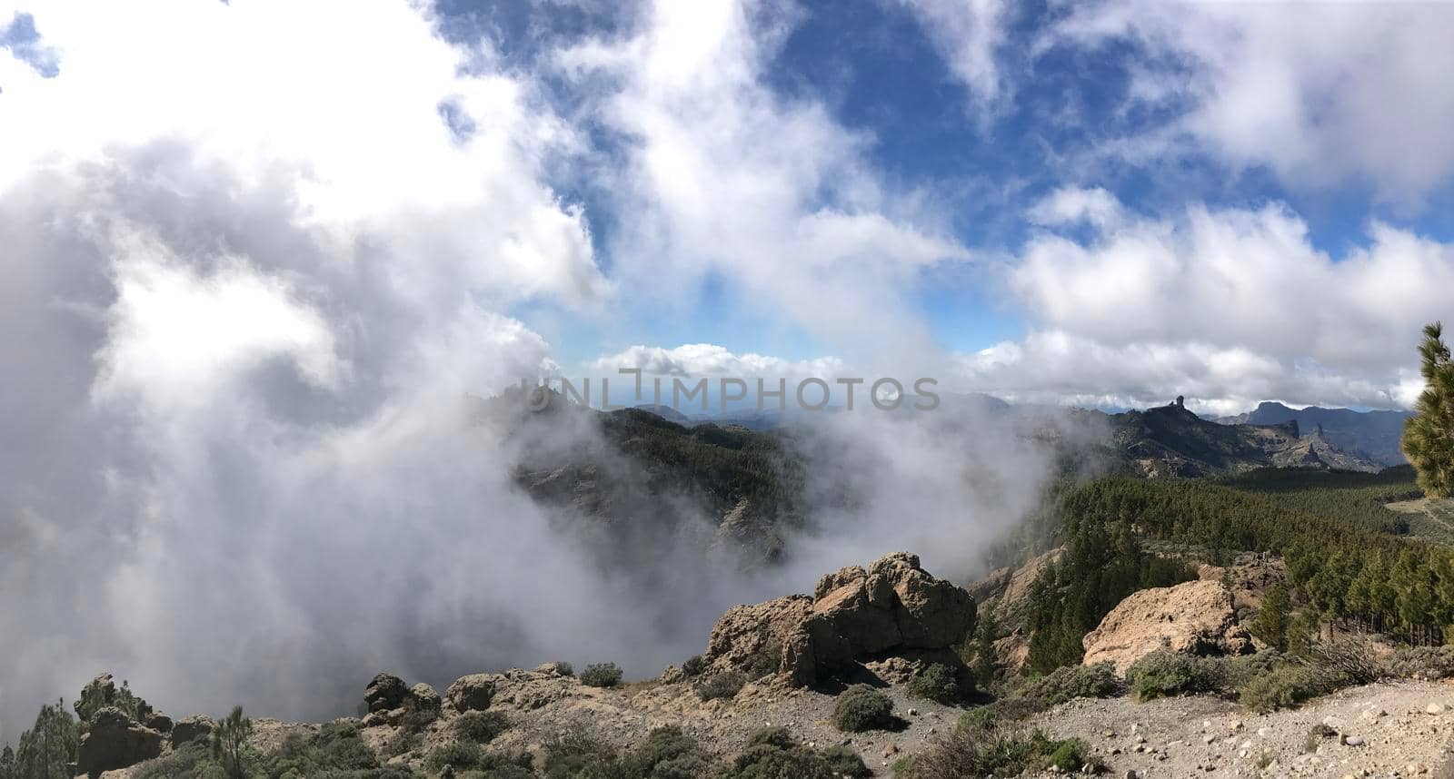 Panorama from clouds at Pico de las Nieves by traveltelly
