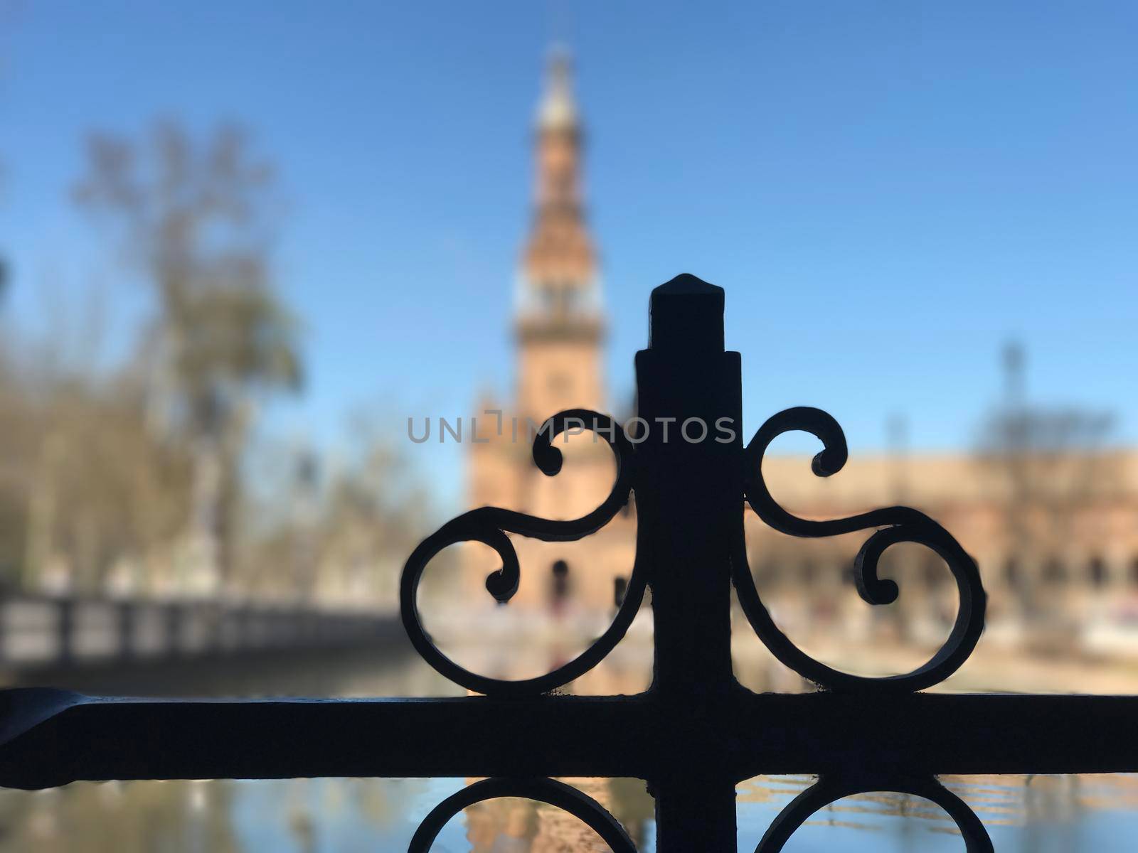 Fench at Plaza de Espana in Seville Spain