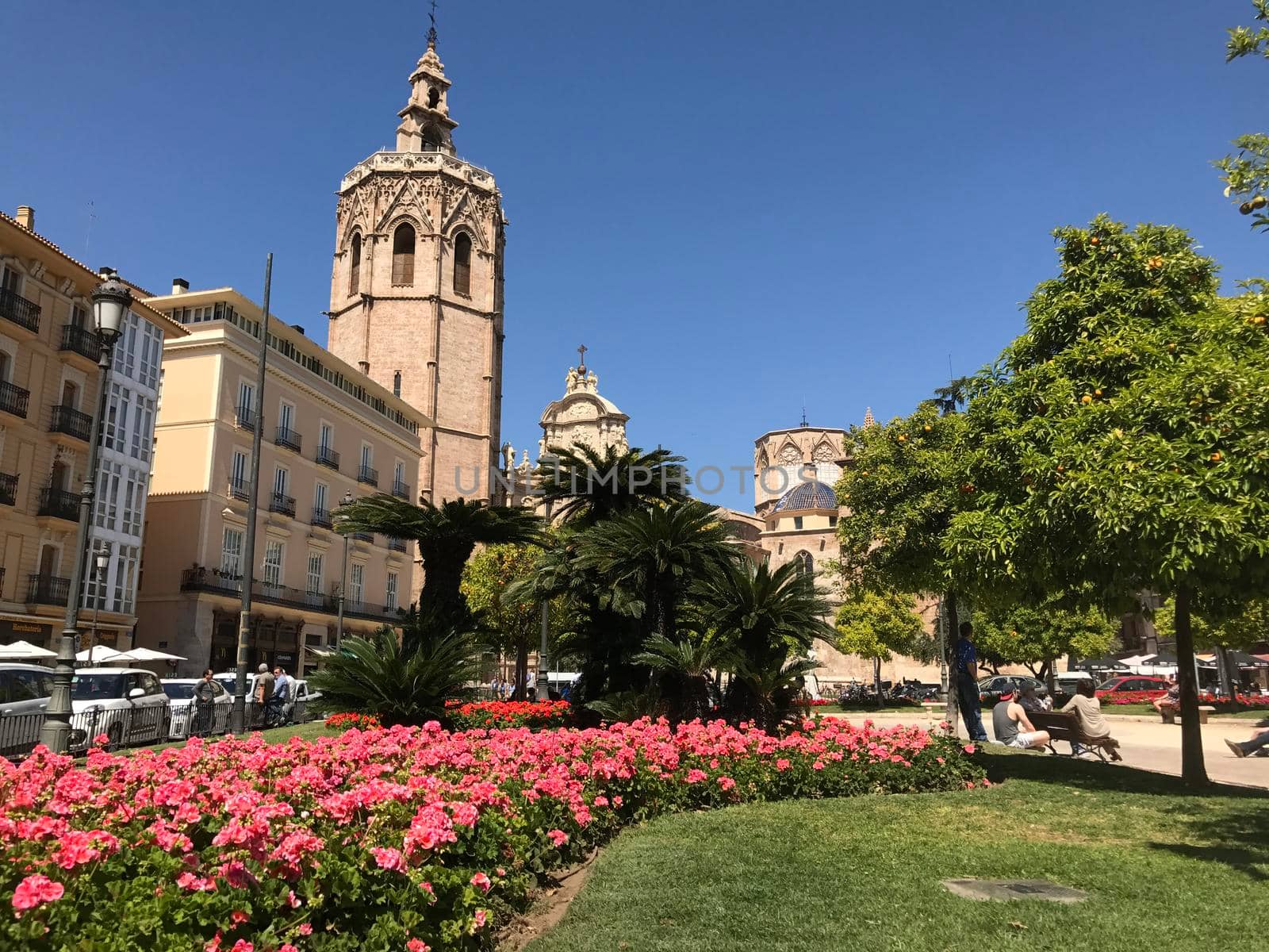 Plaza de la Reina with the Micalet in Valencia