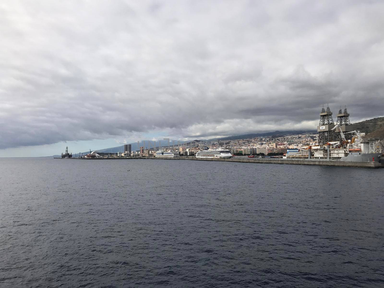 Skyline and harbour of Santa Cruz Tenerife Canary Islands