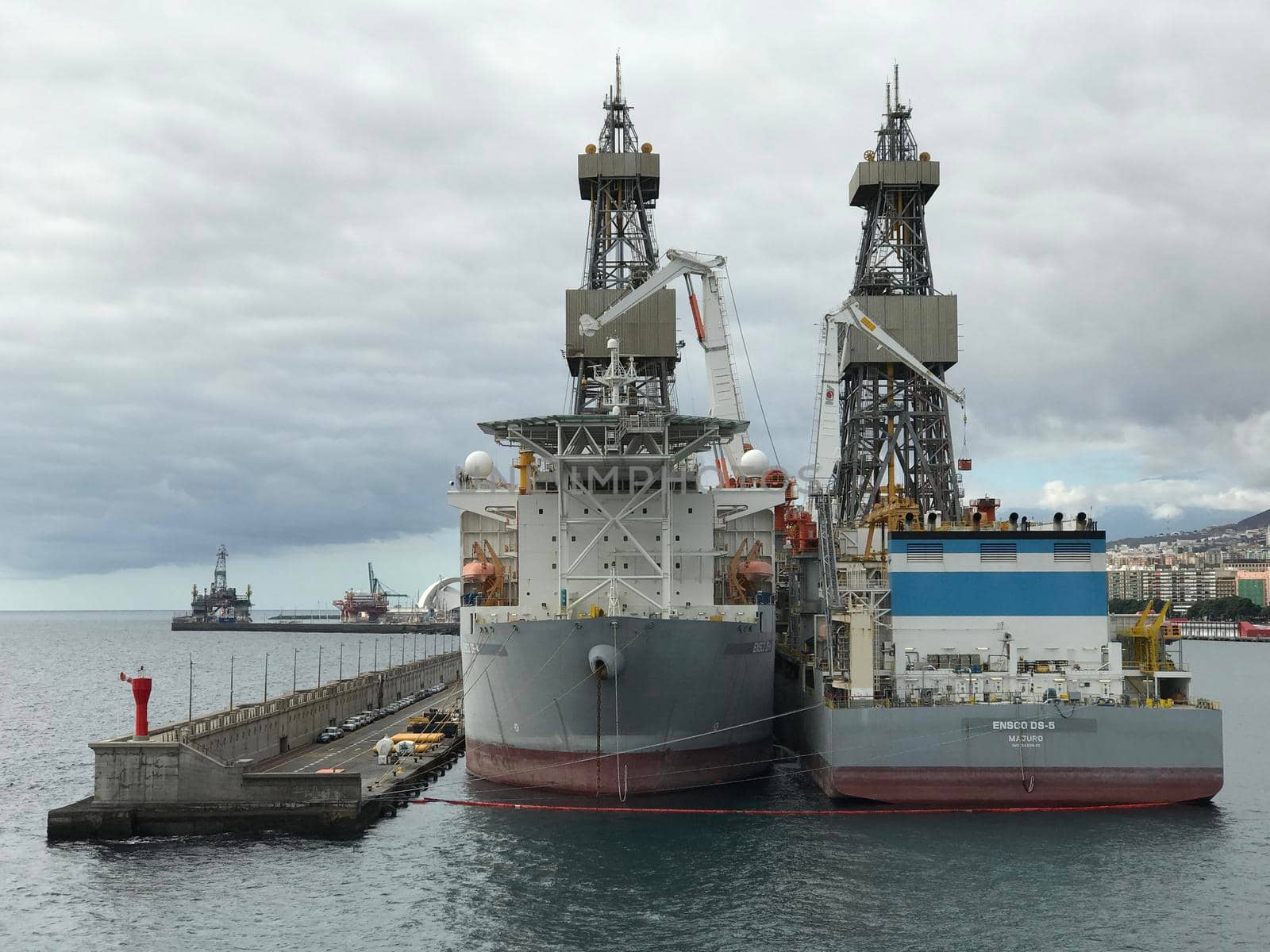 Big ships in the harbour of Santa Cruz by traveltelly