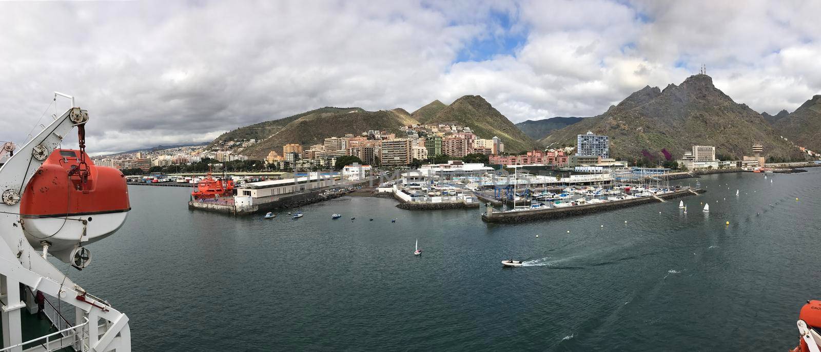 Panorama from the harbour in Santa Cruz Tenerife Canary Islands