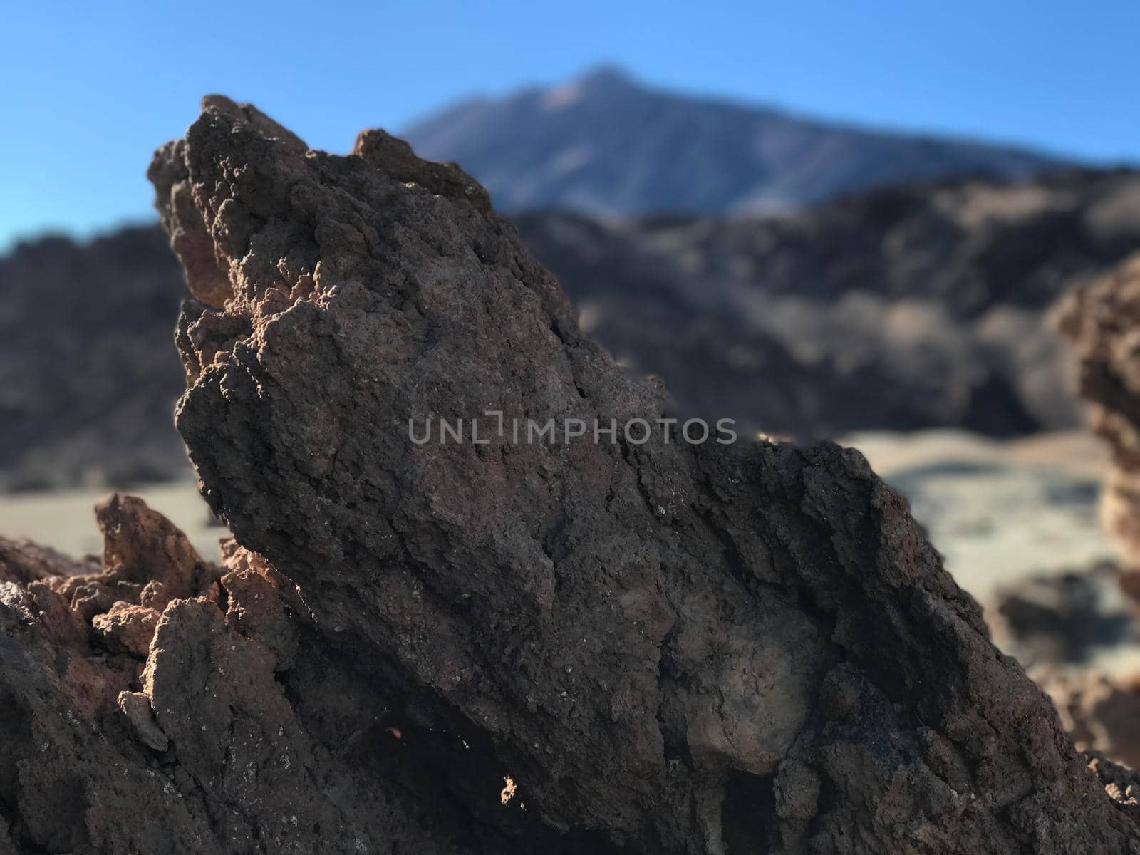 Landscape around Mount Teide a volcano on Tenerife in the Canary Islands