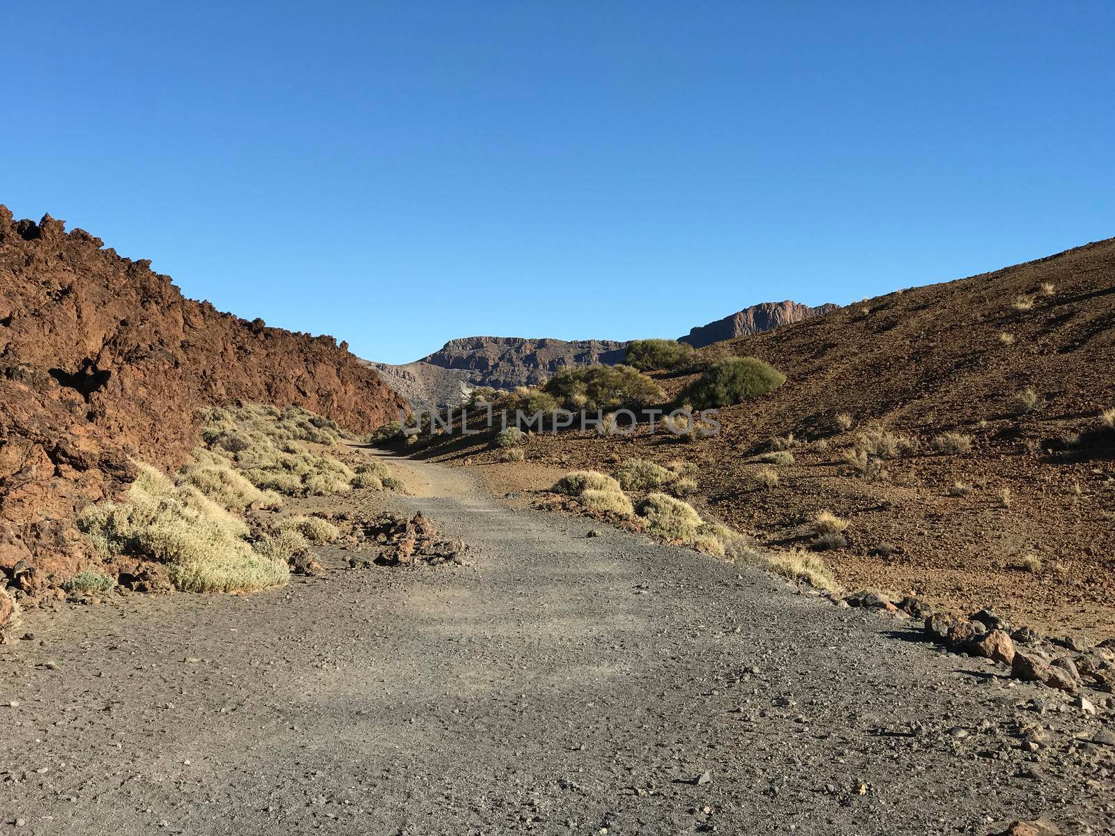 Hiking path around Mount Teide a volcano on Tenerife in the Canary Islands