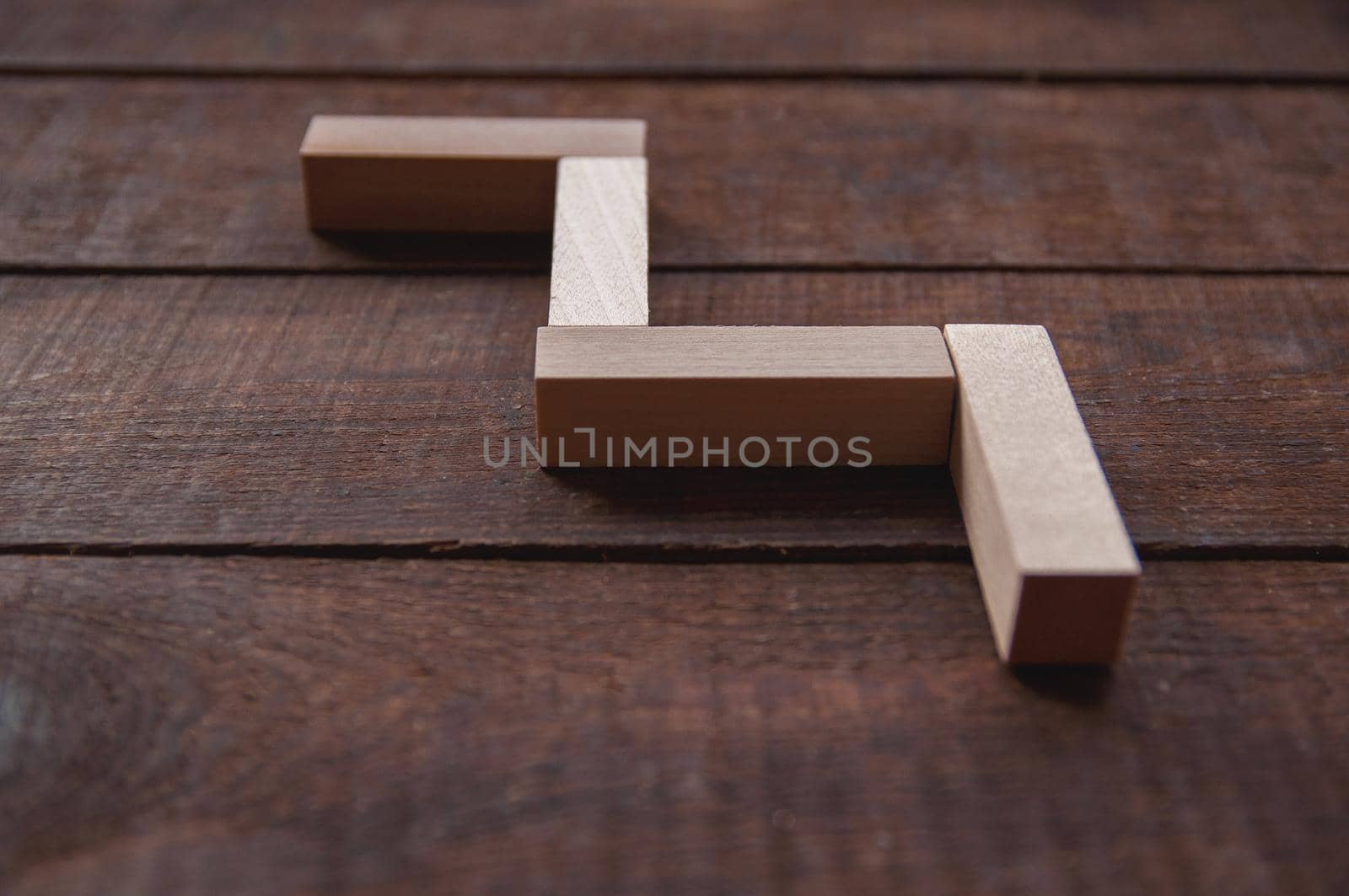 background wooden brown there are laid out wooden rectangles by ozornina