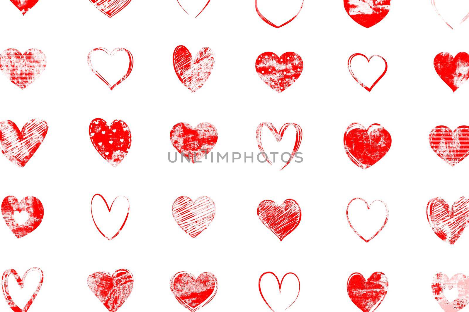 Valentines day background with hearts decor on white background. by kaisorn