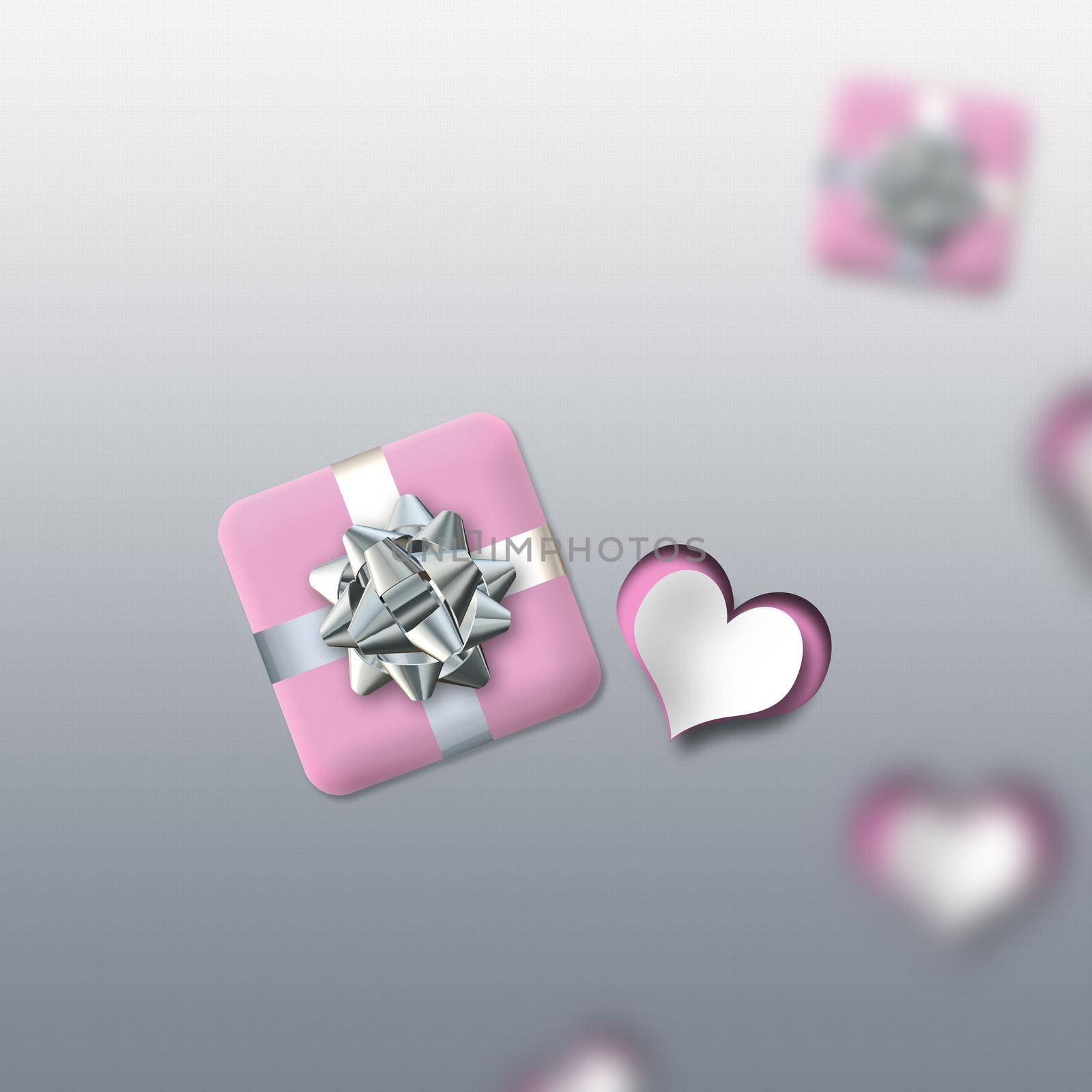 Elegant love card with pink hearts by NelliPolk