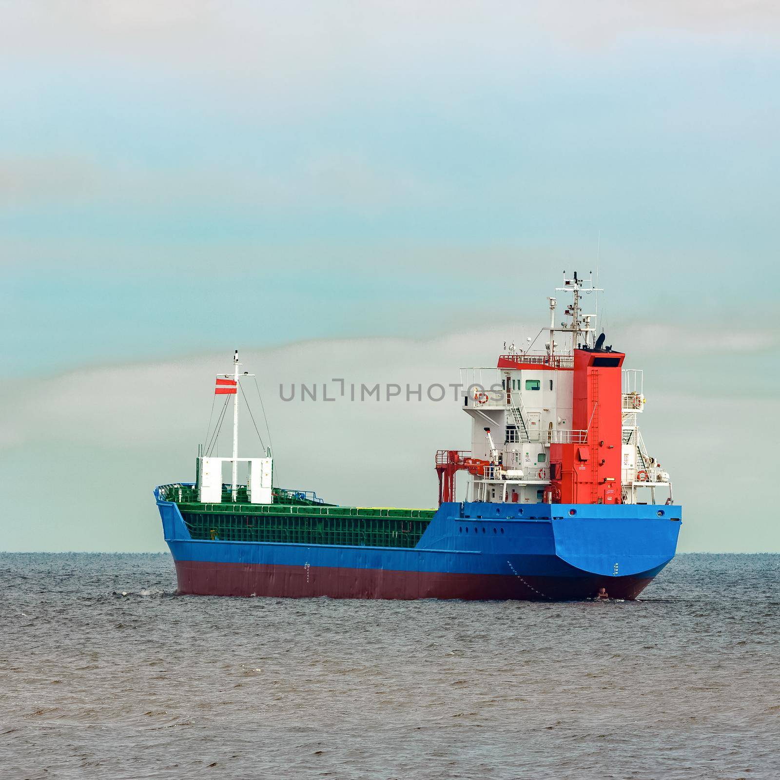 Blue cargo ship by InfinitumProdux
