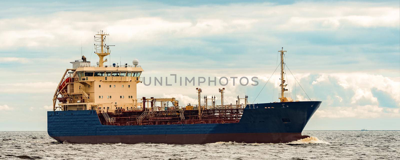 Blue cargo tanker ship by InfinitumProdux