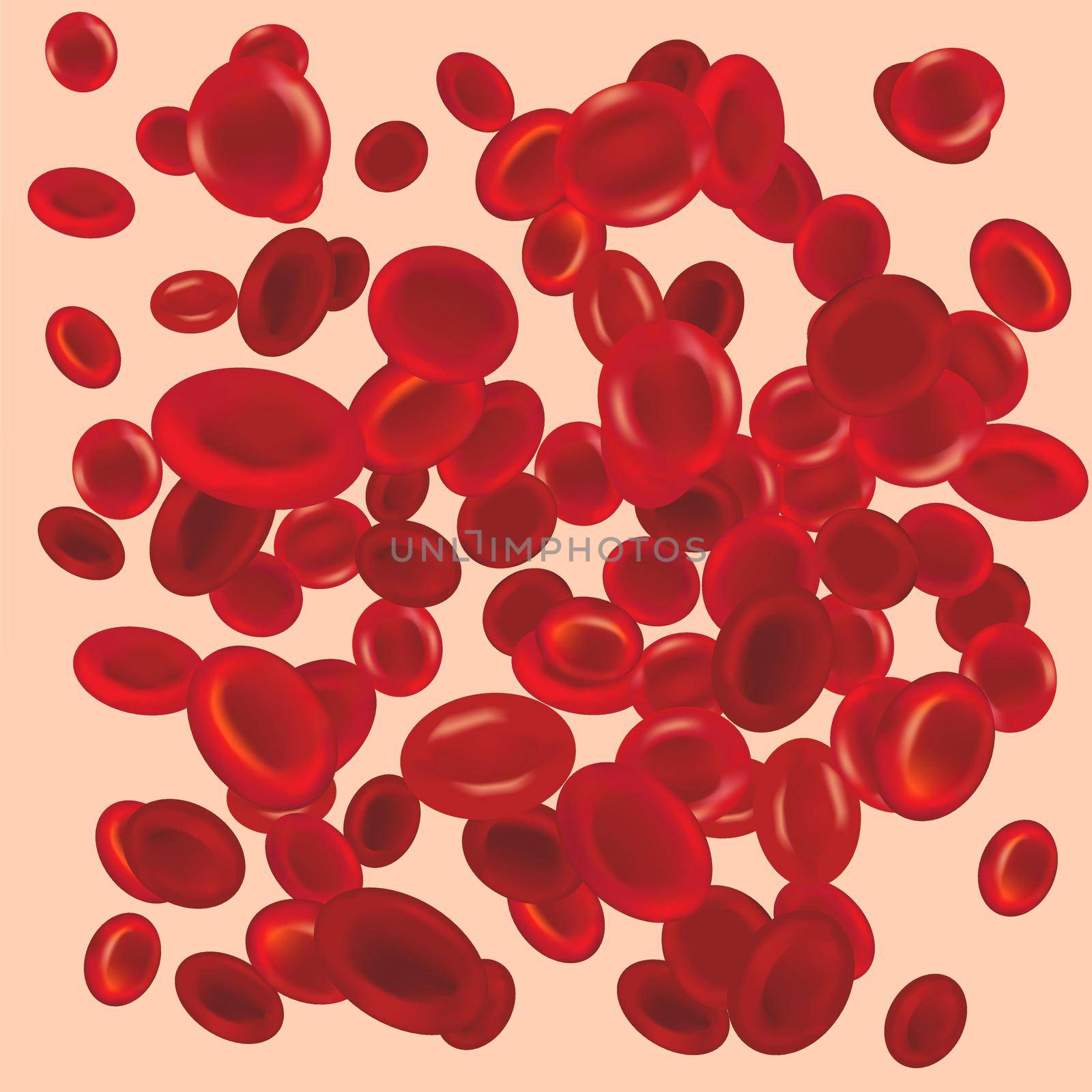 Flowing red blood cells in arthery, erythrocyte background by Olena758