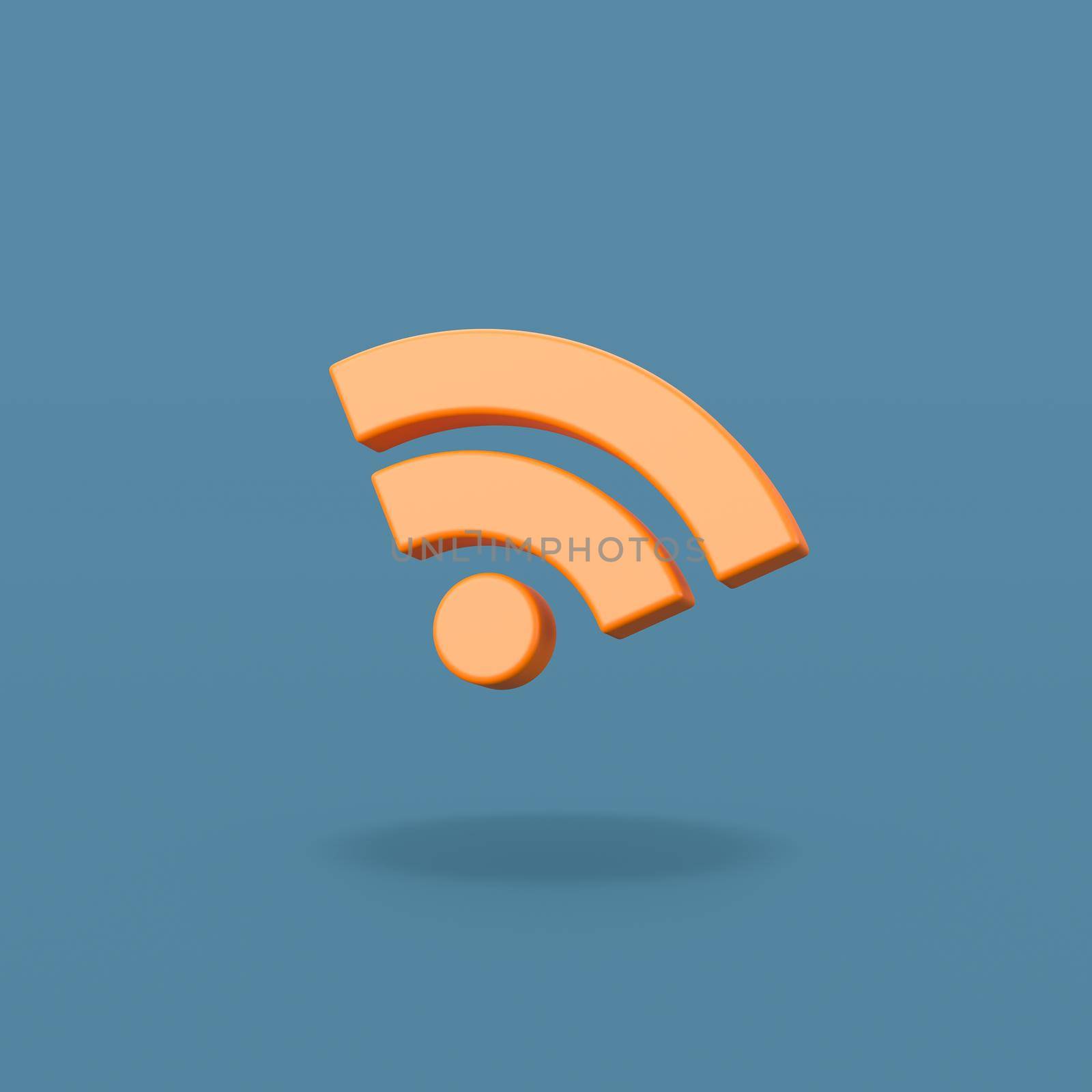 Wifi Symbol Shape on Blue Background by make