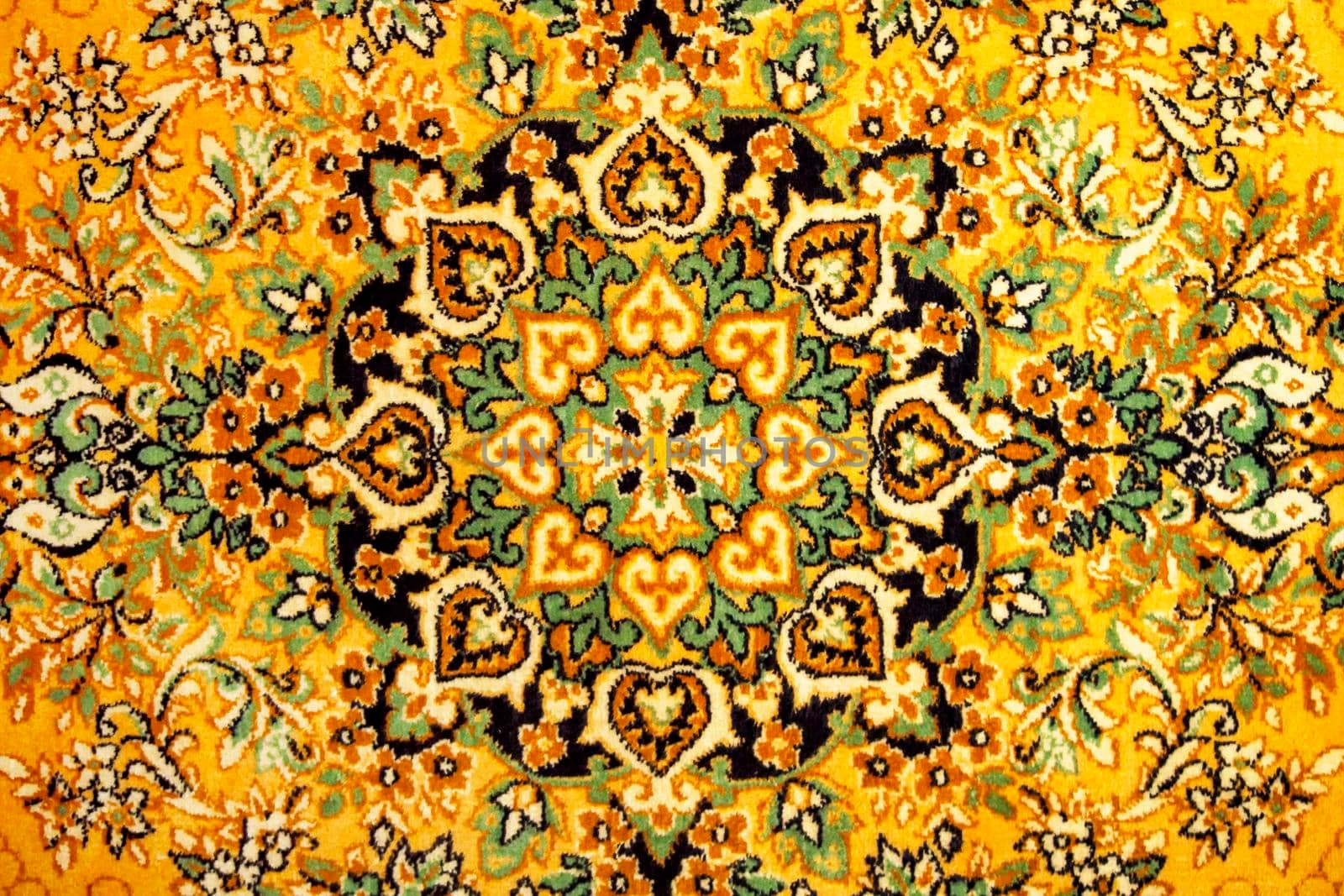 View from the front. Brown with yellow.