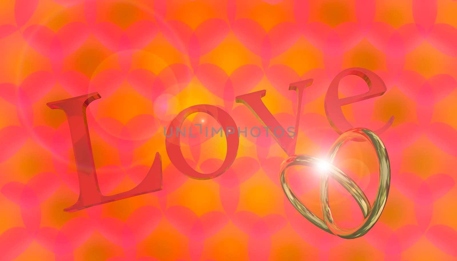 Abstract red background for Valentine's Day. 3d image