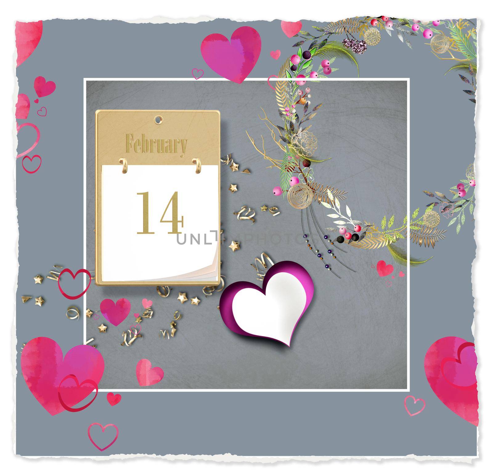 Elegant romantic love collage for Valentine day by NelliPolk