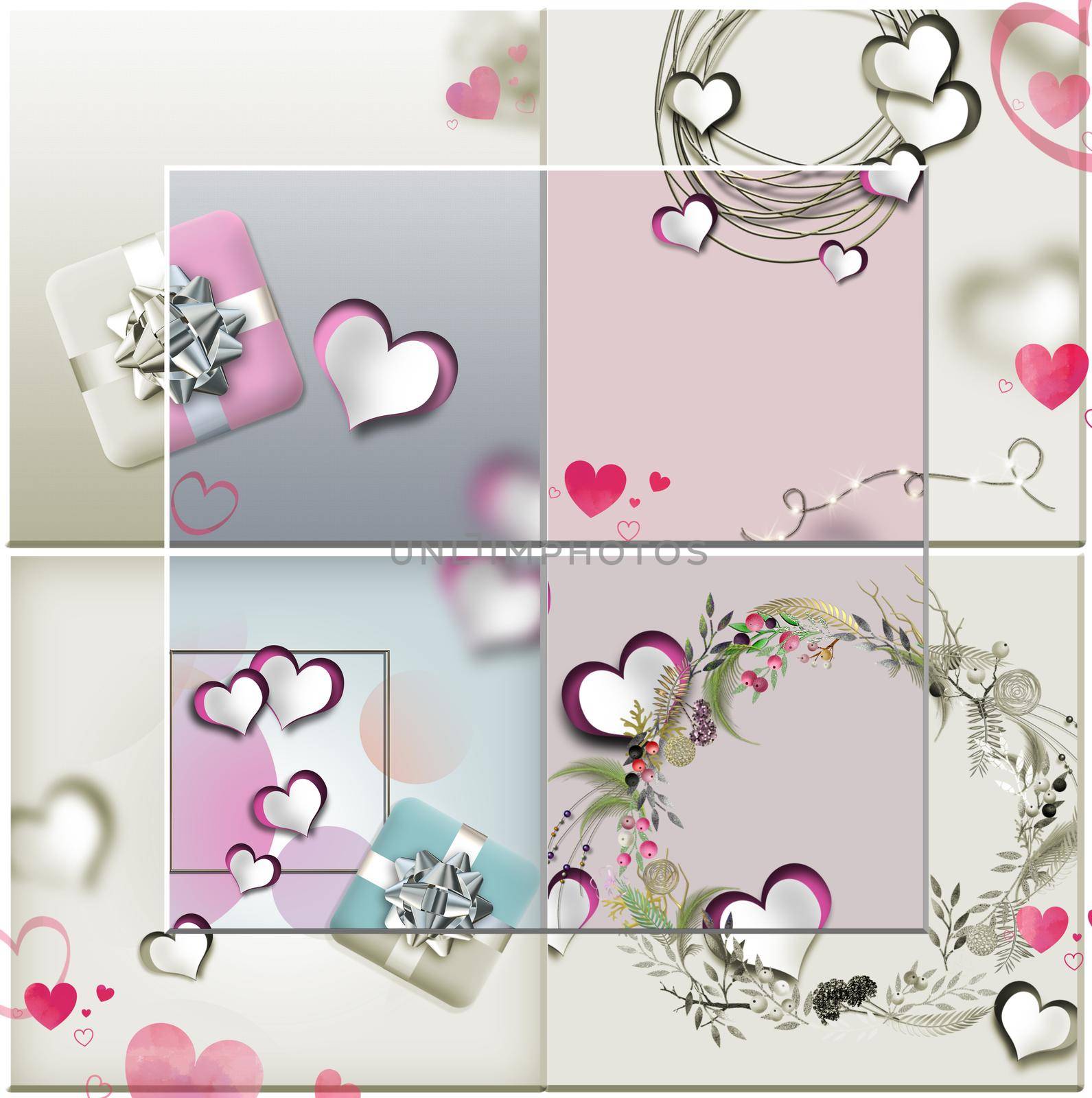 Elegant romantic love collage for Valentine day by NelliPolk