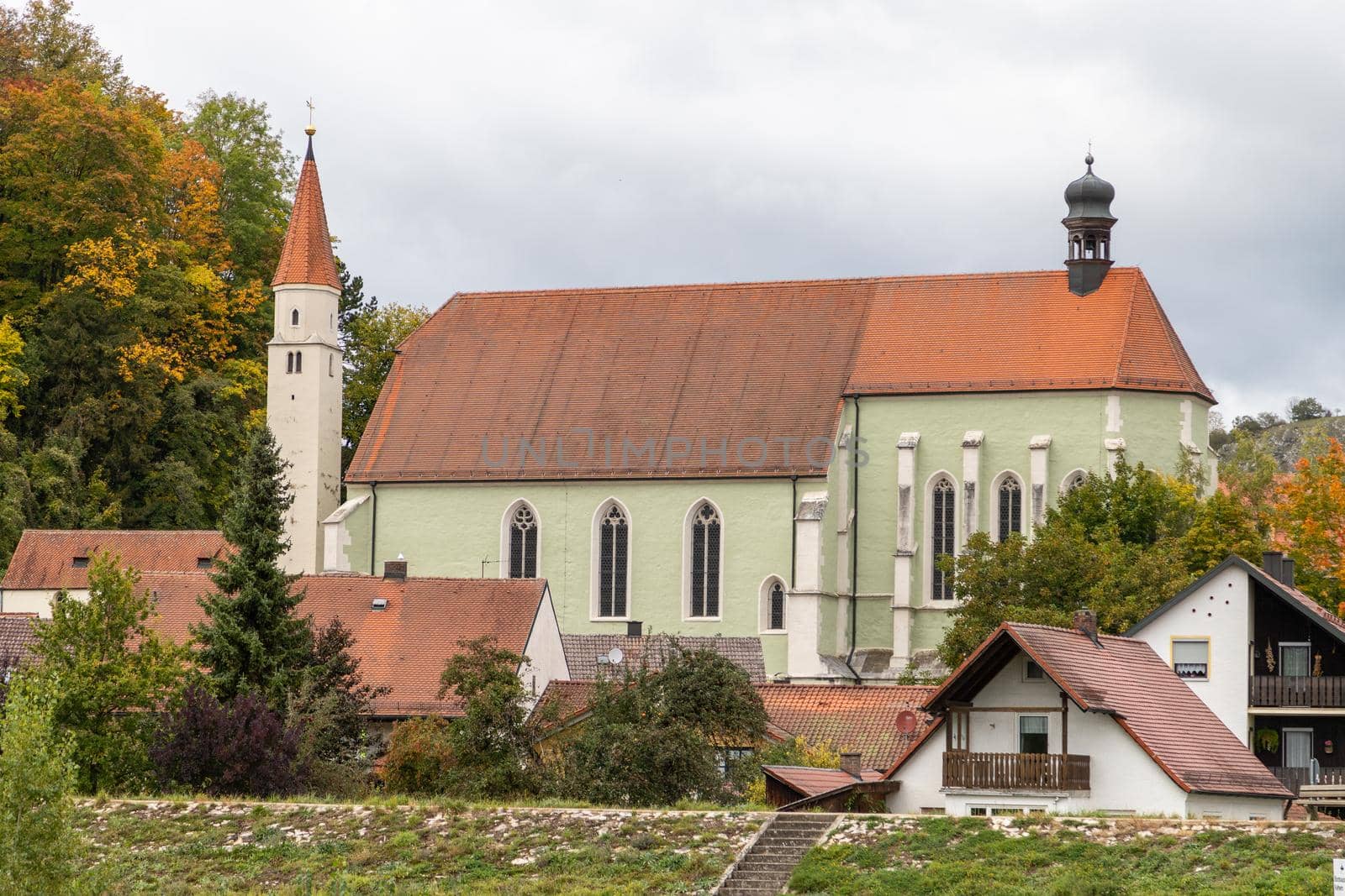 Weltenburg abbey, monastery near Kelheim, Bavaria, Germany at Danube river breakthrough