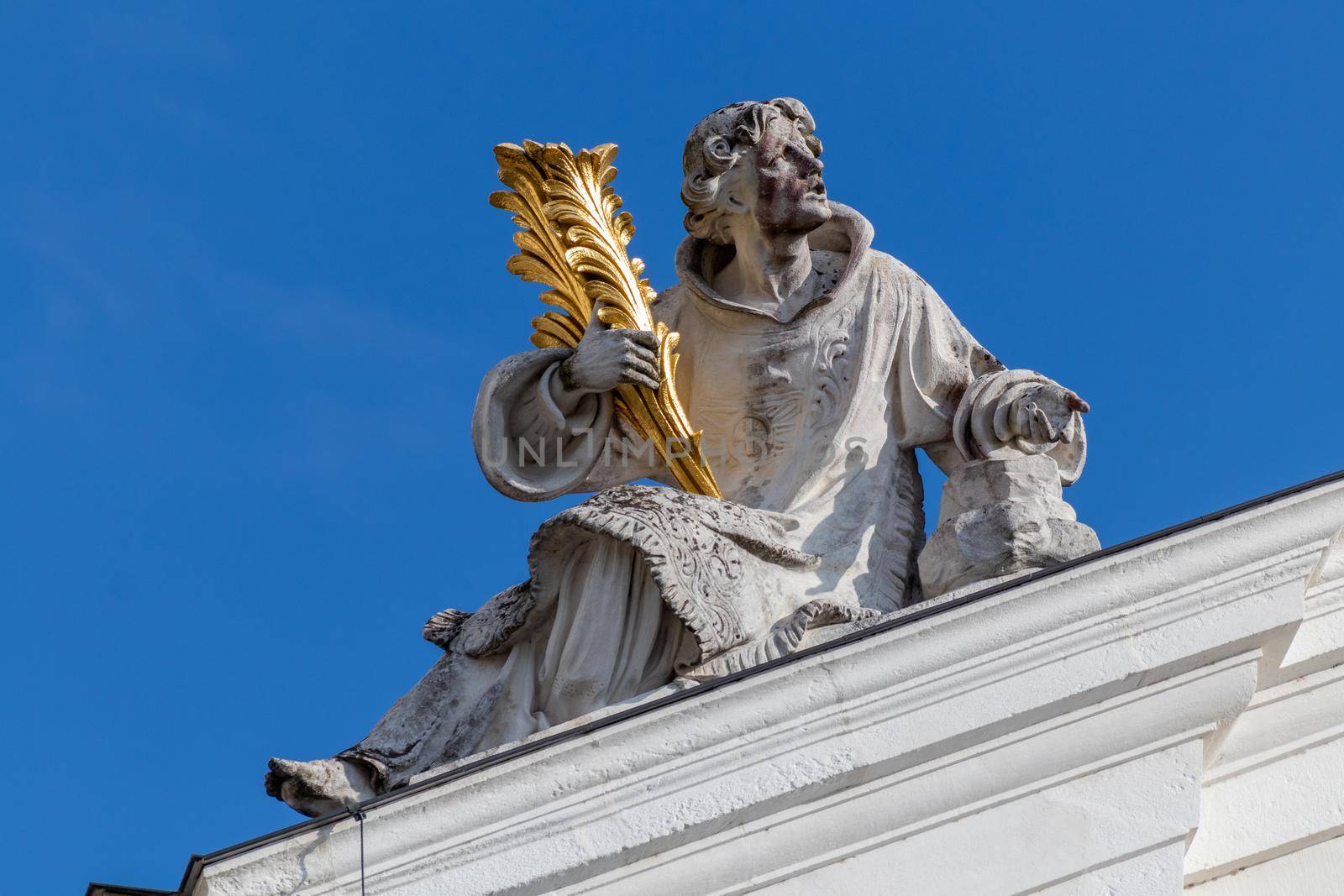 Statue on St. Stephen's Cathedral (Dom St. Stephan) in Passau, Bavaria, Germany by reinerc