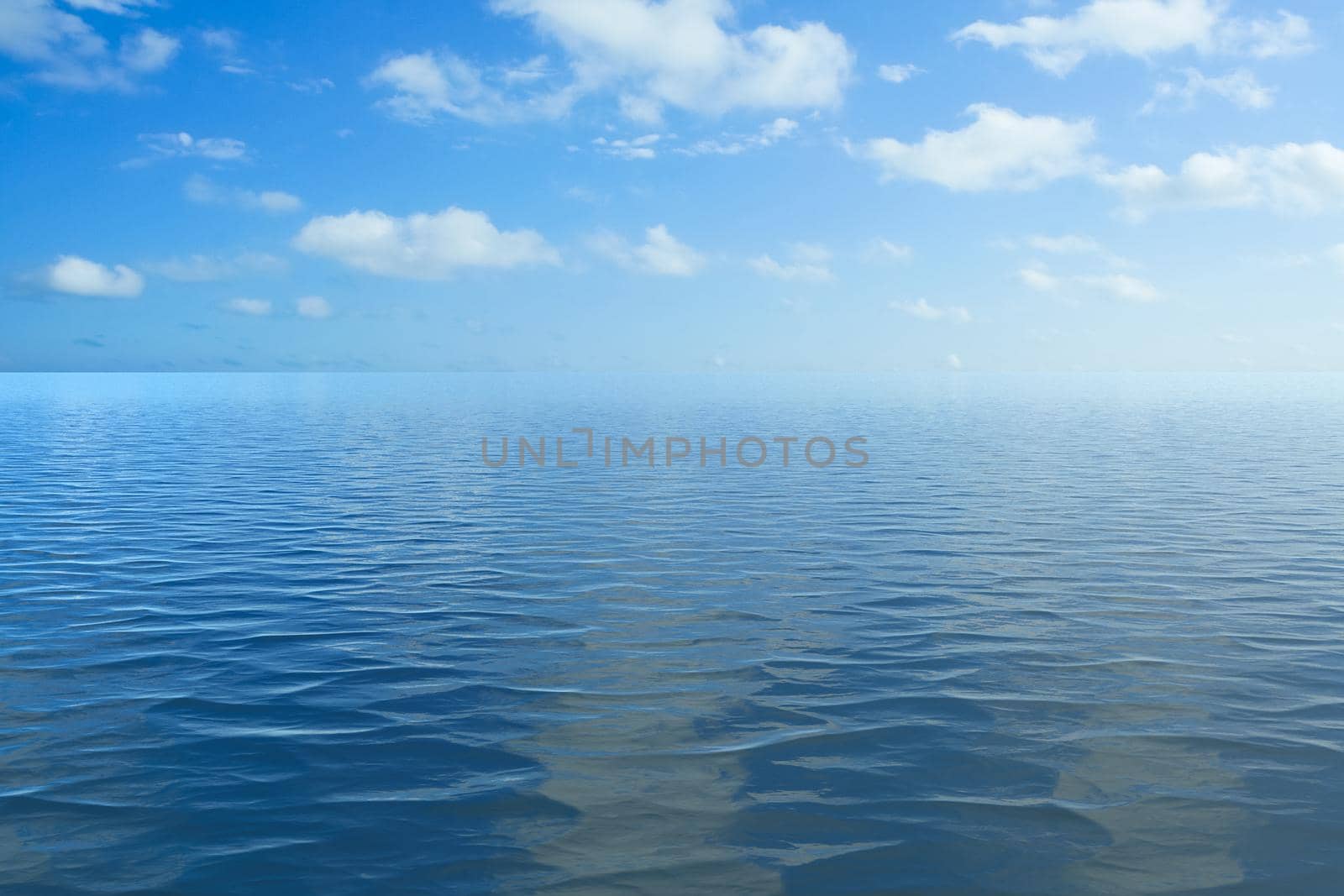 Seascape with blue sea and sky.