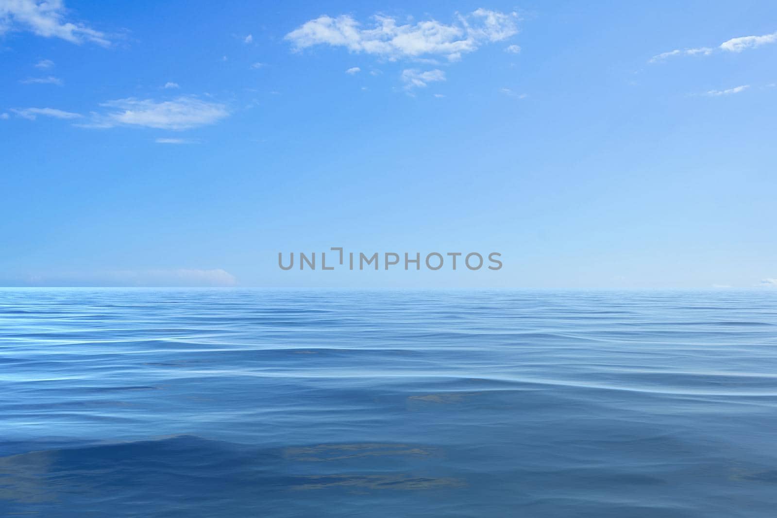 Seascape with blue sea and sky.