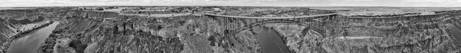 Twin Falls, Idaho. Perrine Memorial Bridge and beautiful canyon as seen from drone by jovannig