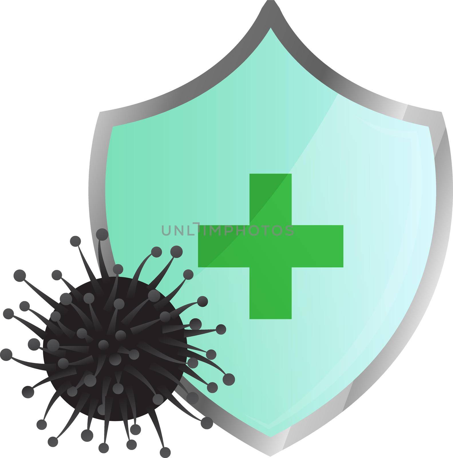 Antivirus shield sign vector illustration on a white background by Olena758