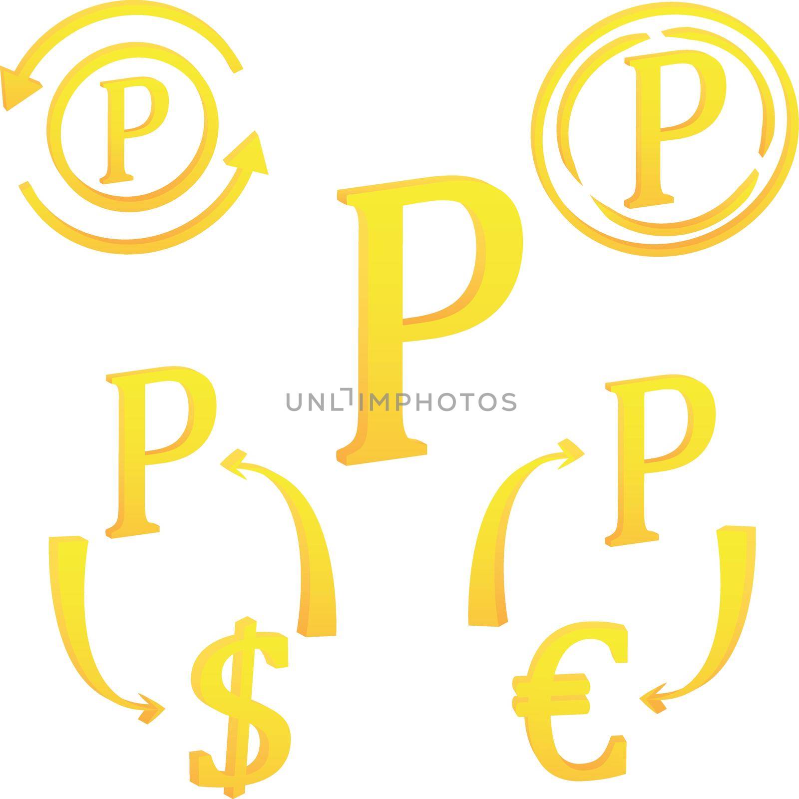 Botswana Pula currency symbol icon striped vector illustration by Olena758