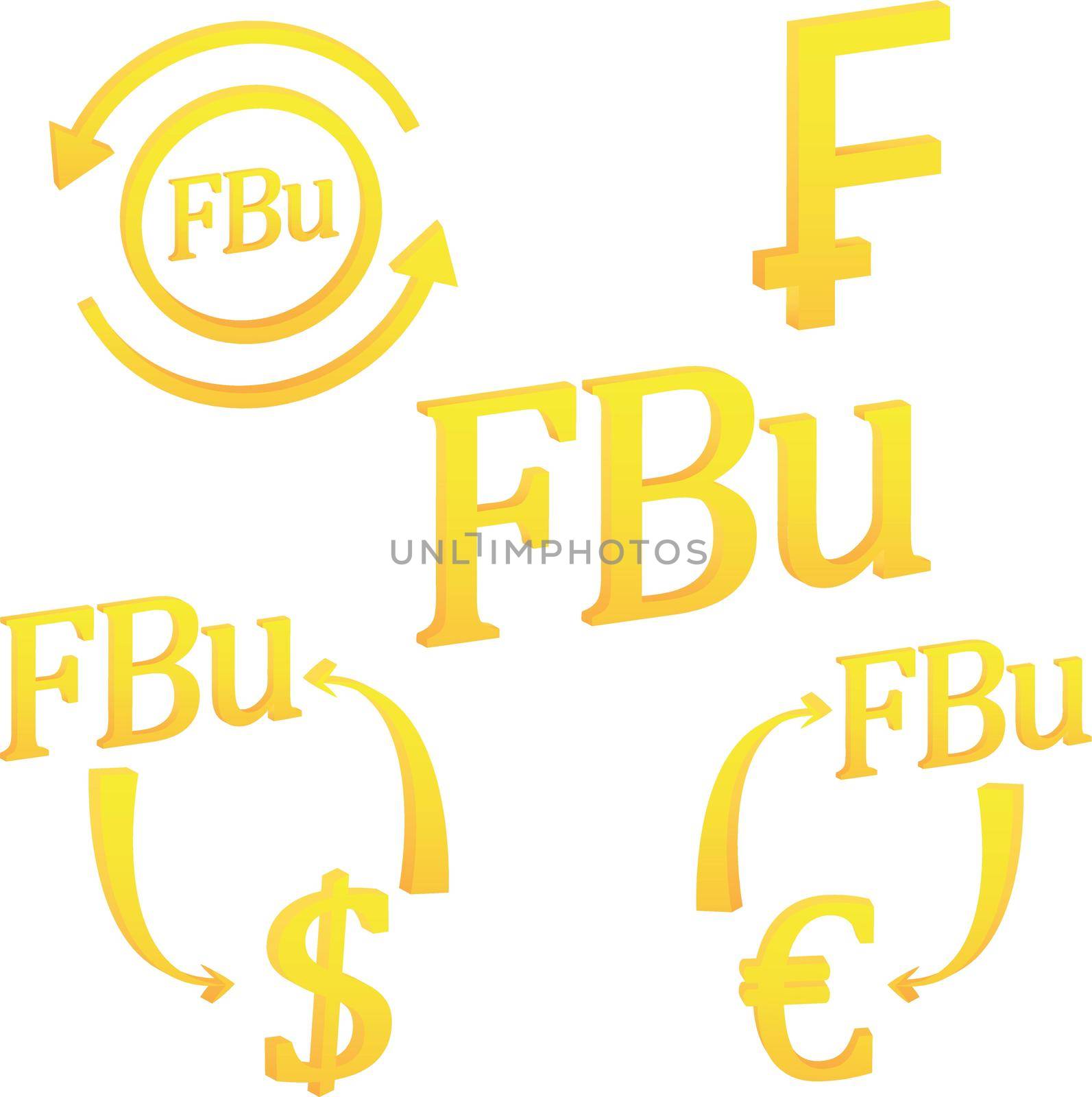 Burundian Franc currency of Burundi symbol icon vector illustration on a white background