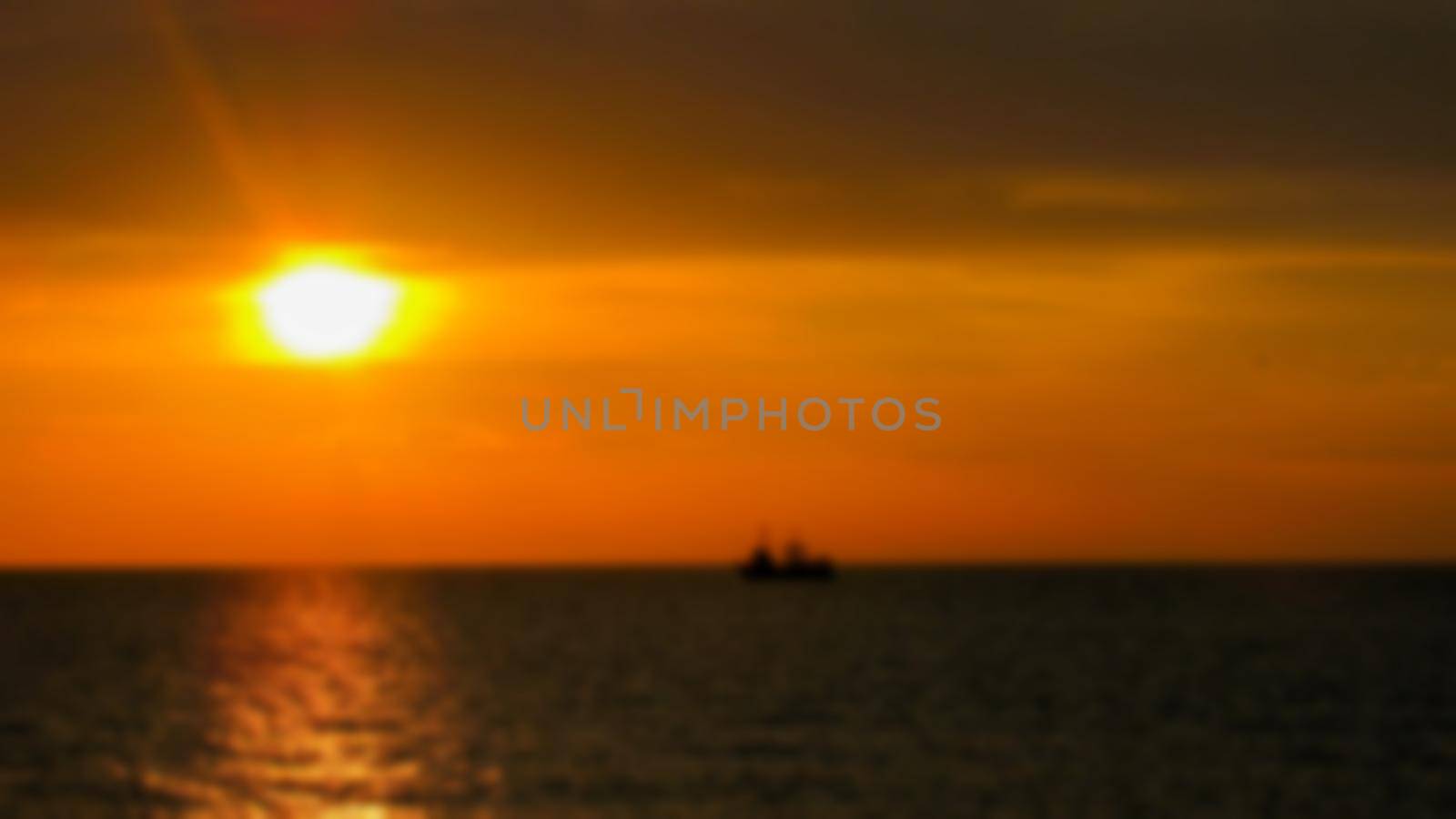 Creative sea evening landscape. Creative nature theme with blur and bokeh effect for design as background.
                   