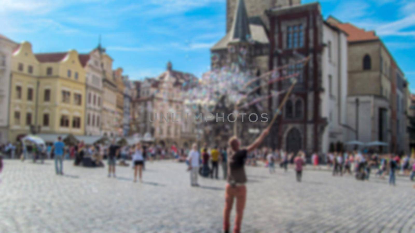 Urban landscape. Creative tourism theme with blur and bokeh for themed posters, banners and screensavers