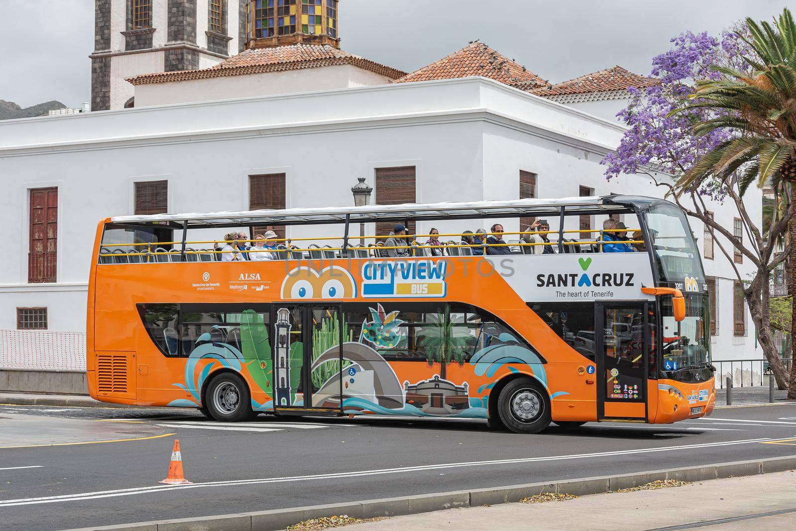 Santa Cruz de Tenerife, Spain - 05/13/2018: City tour bus by Grommik