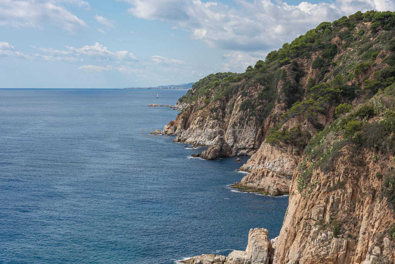 Seascape. Rocky seashore, Sunny day, good weather by Grommik