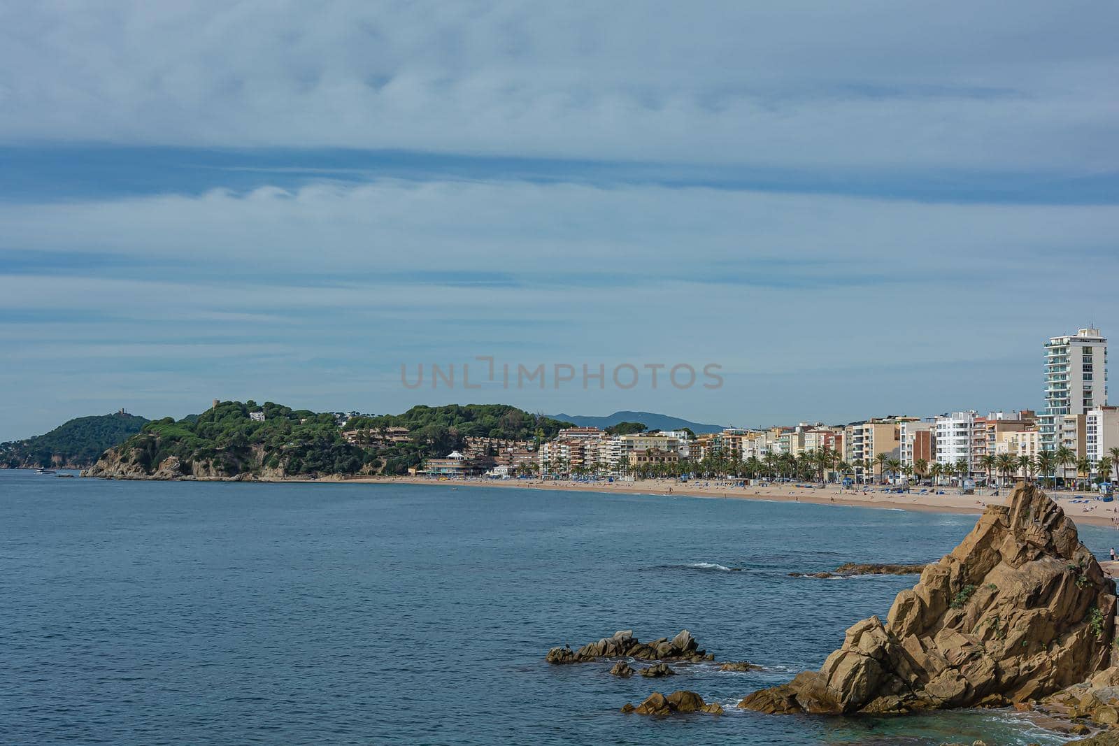 Seascape. The beach and coastline of the resort of Lloret De Mar (Spain) by Grommik