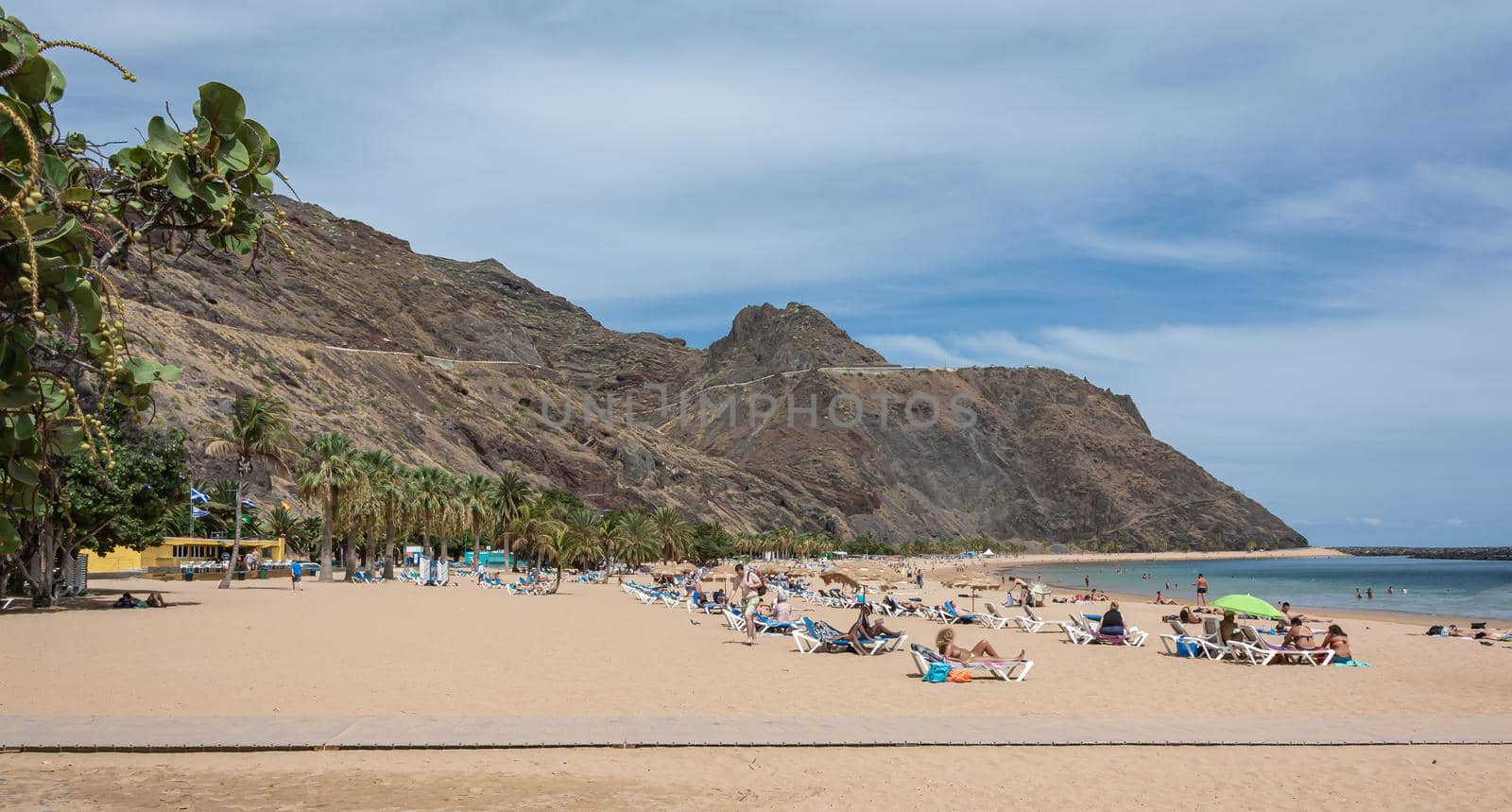 Landscape. Ocean sand Beach De Las Teresitas (Tenerife, Spain). Stock photo